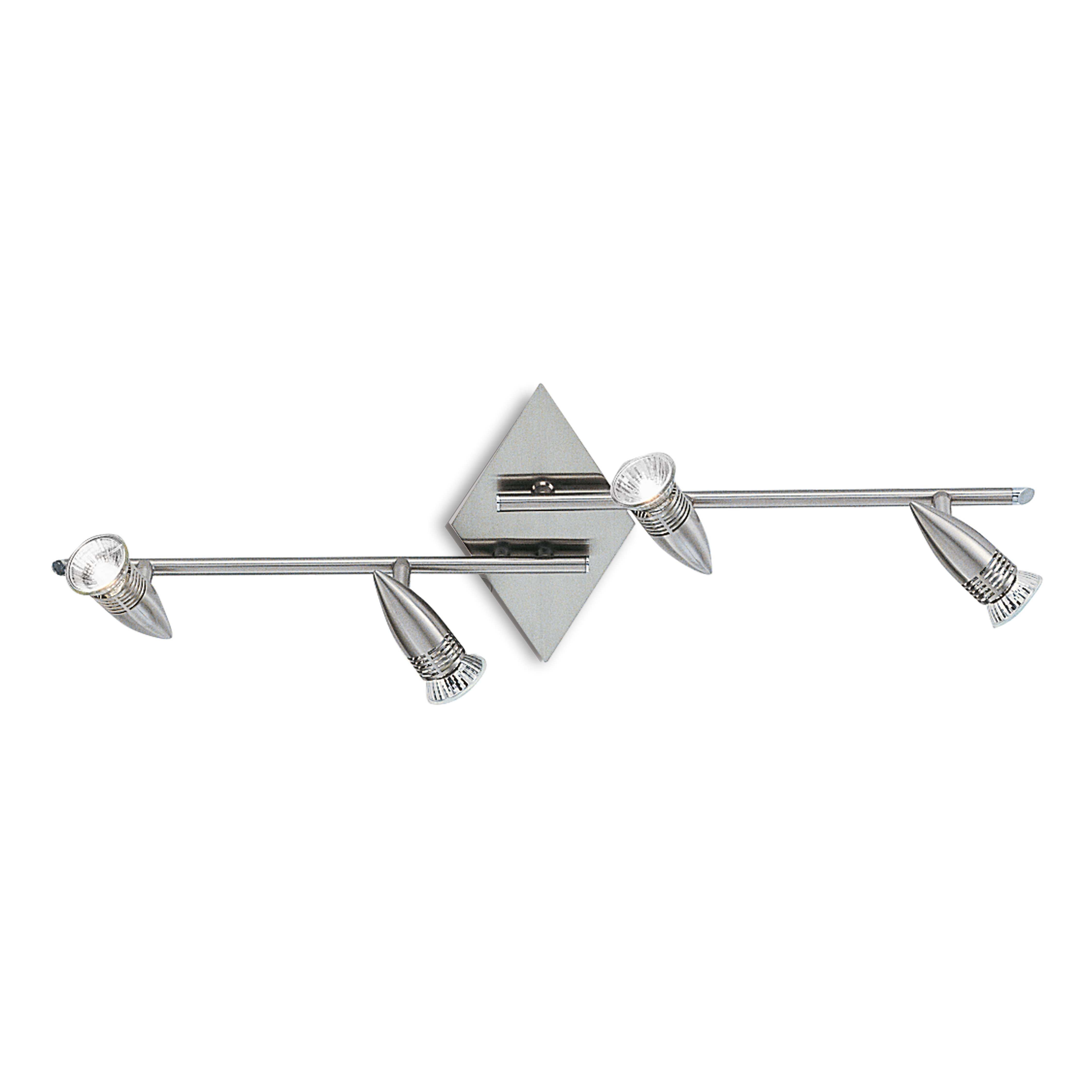 Alfa Modern Nickel Design 2 Arm Wall and Ceiling 4 Spotlight