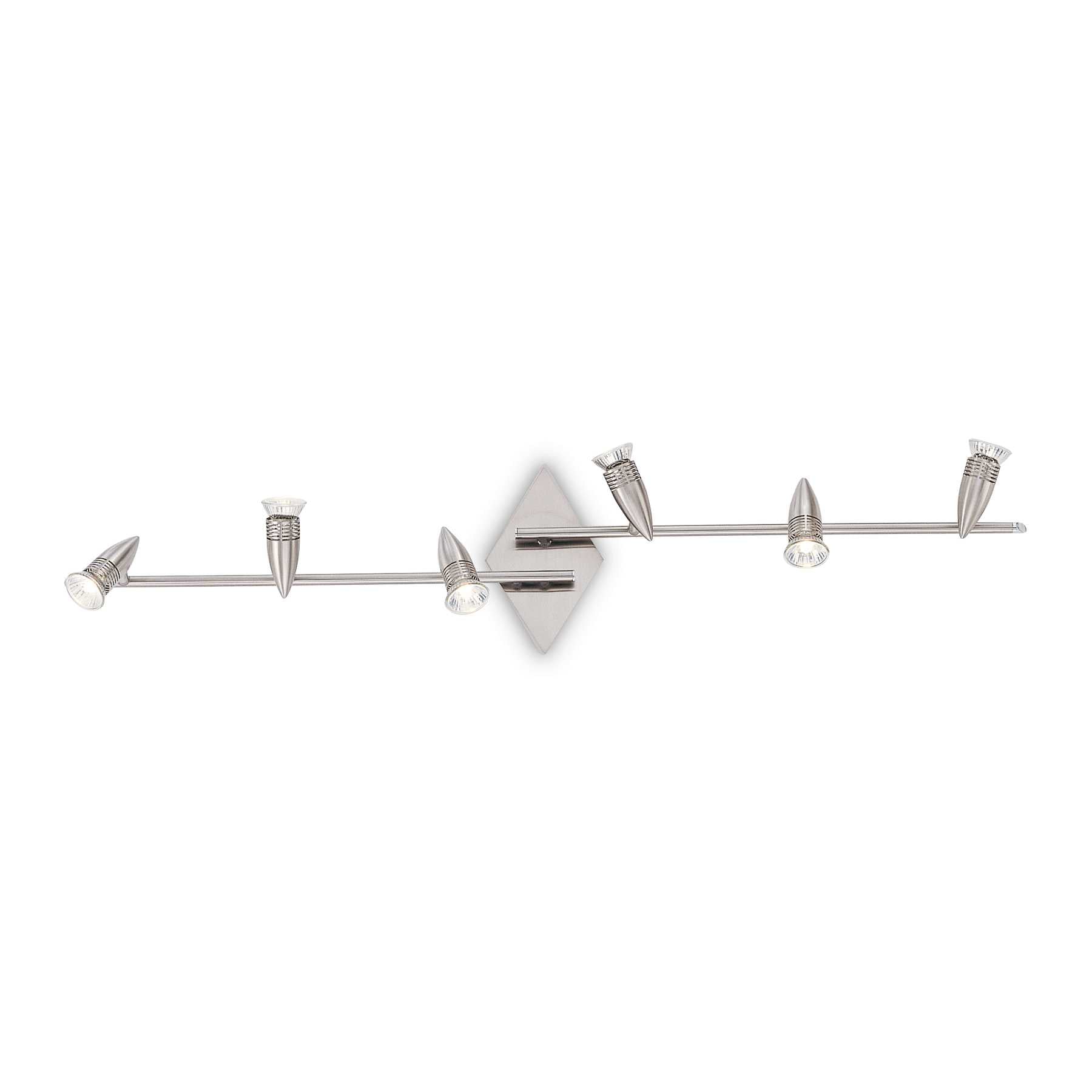 Alfa Modern Nickel Design 2 Arm Wall and Ceiling 6 Spotlight