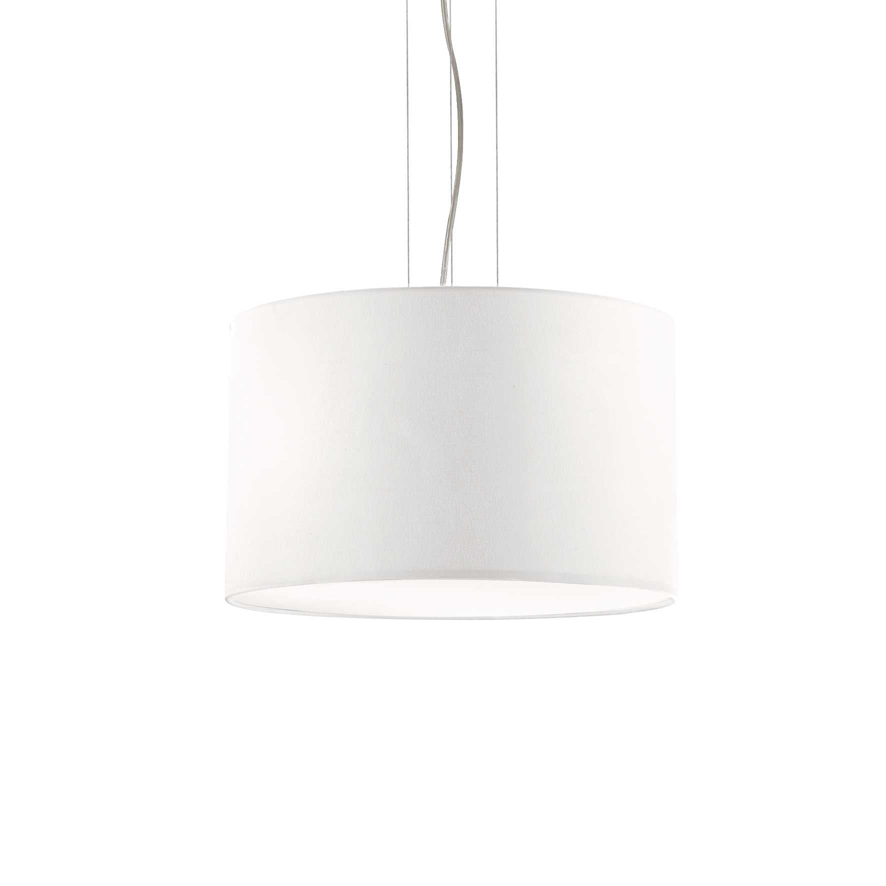 Wheel 5 Bulb Drum Shade Pendant 425cm, White