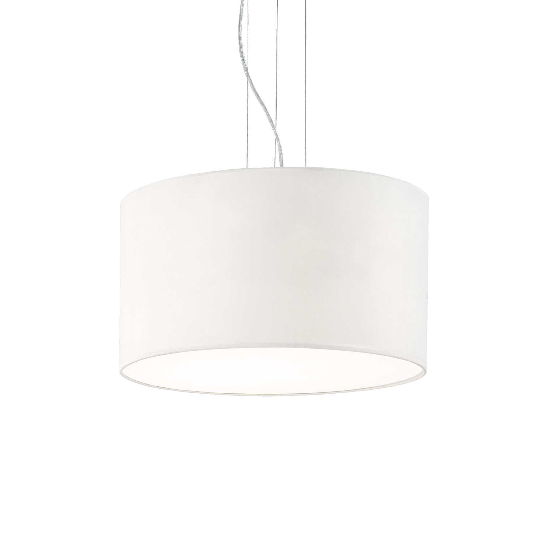 Wheel 5 Bulb Drum Shade Pendant 565cm, White