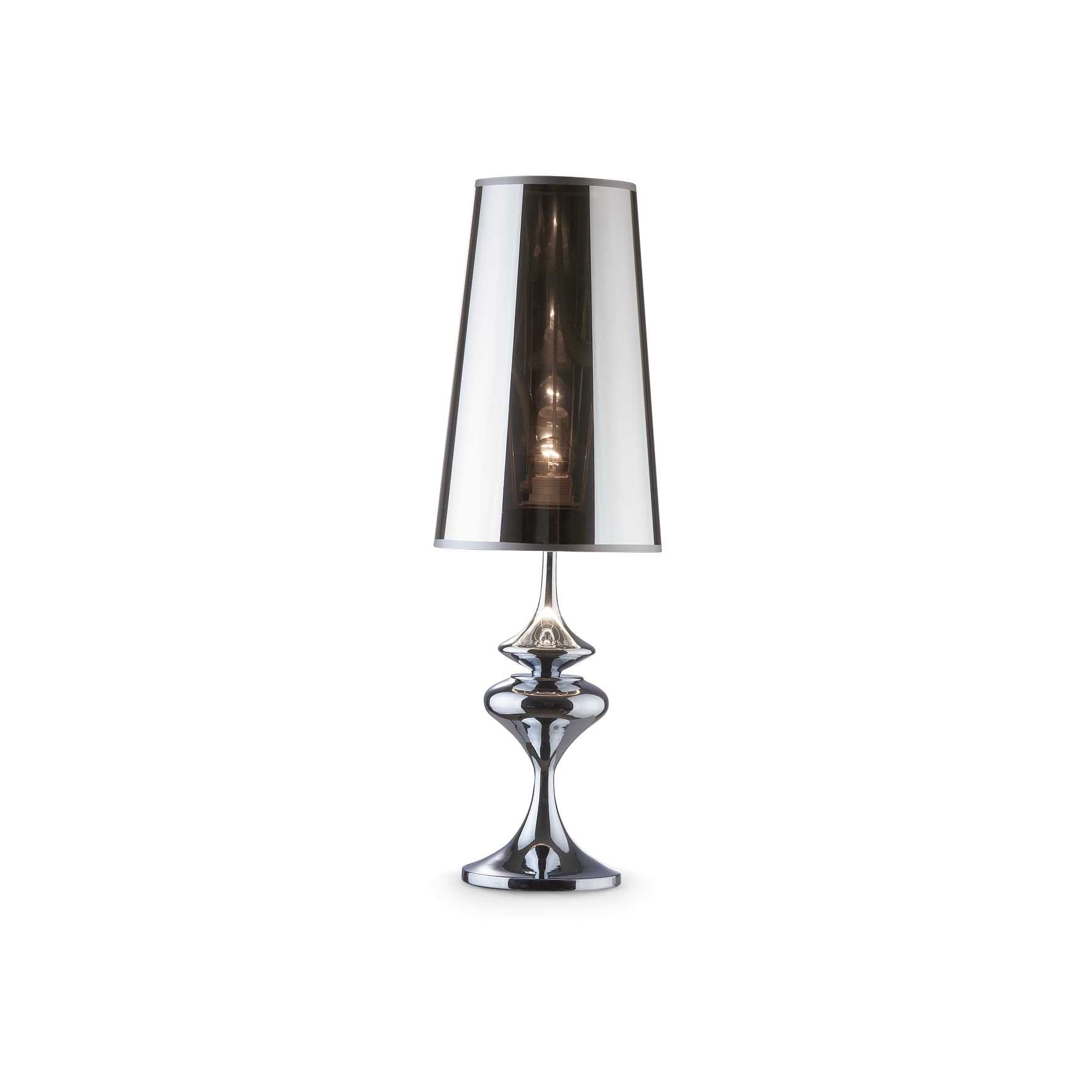 Alfiere Modern Smoked Finish Table Lamp with Semi Trans Lamp Shade