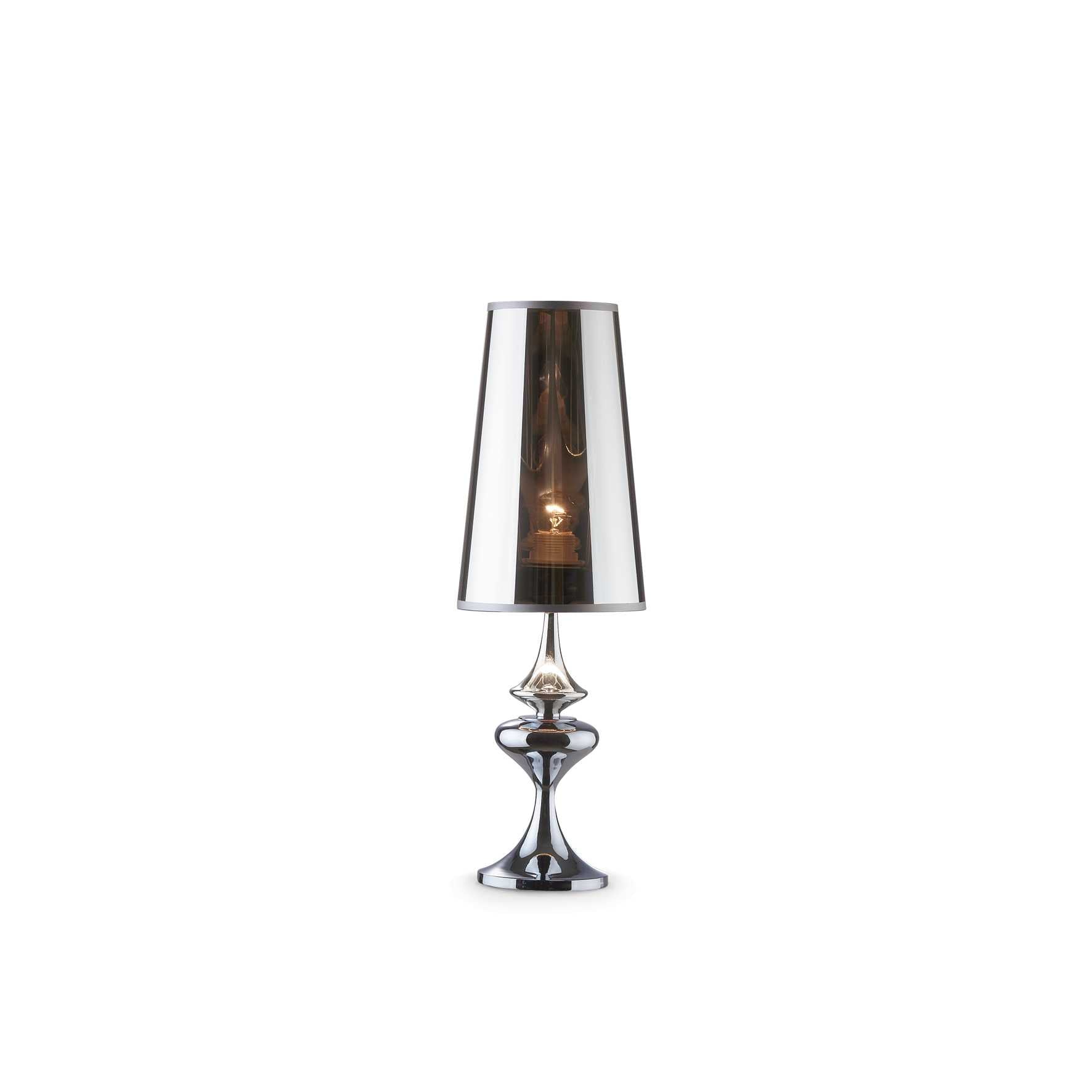 Alfiere Small Smoked Finish Table Lamp with Plastic Shade