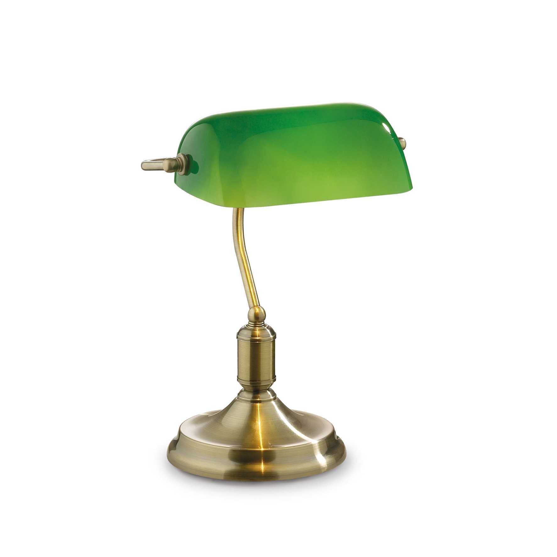 Lawyer Bronze Banker Desk Lamp with Green Glass Shade