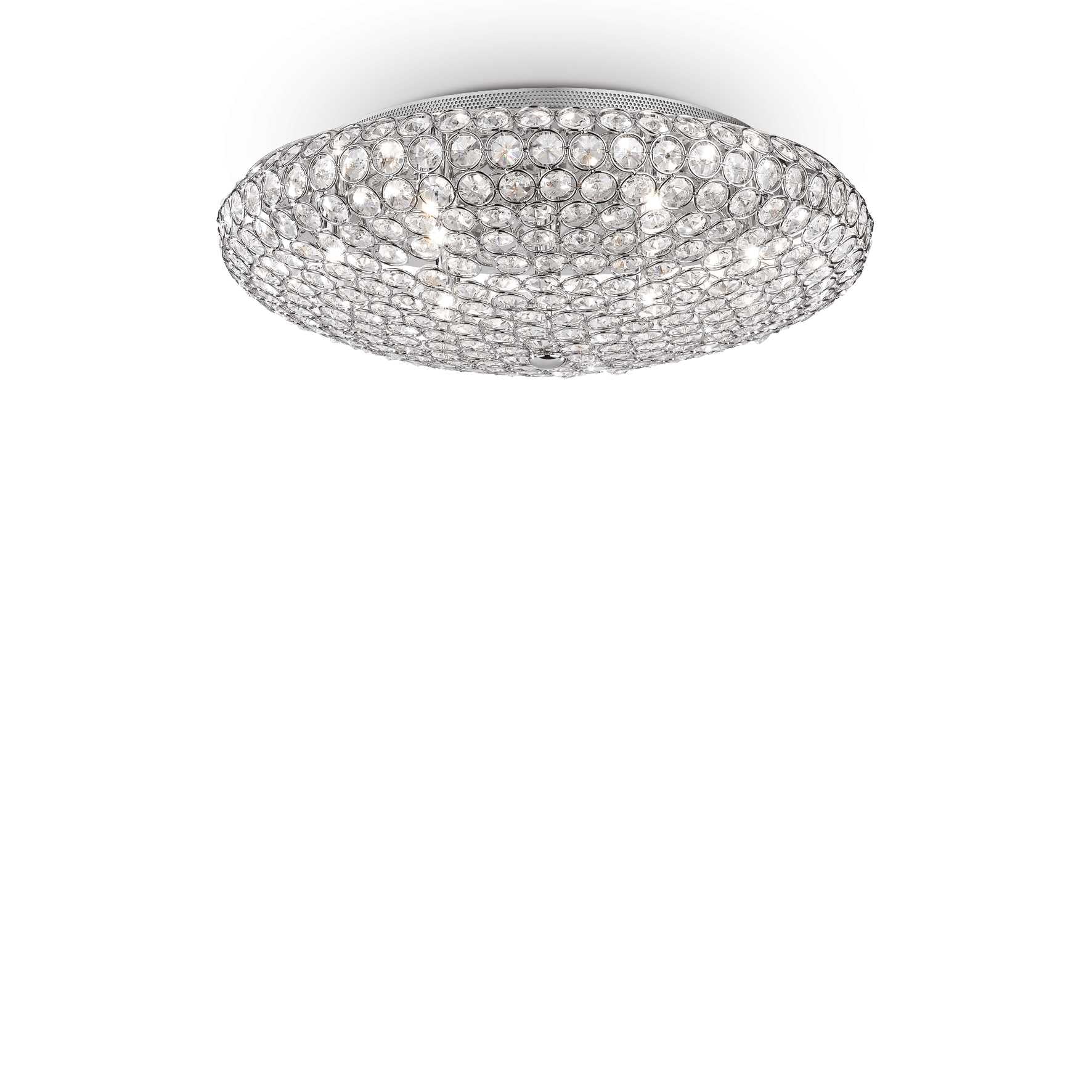 King 9 Bulb Chrome Ceiling Light