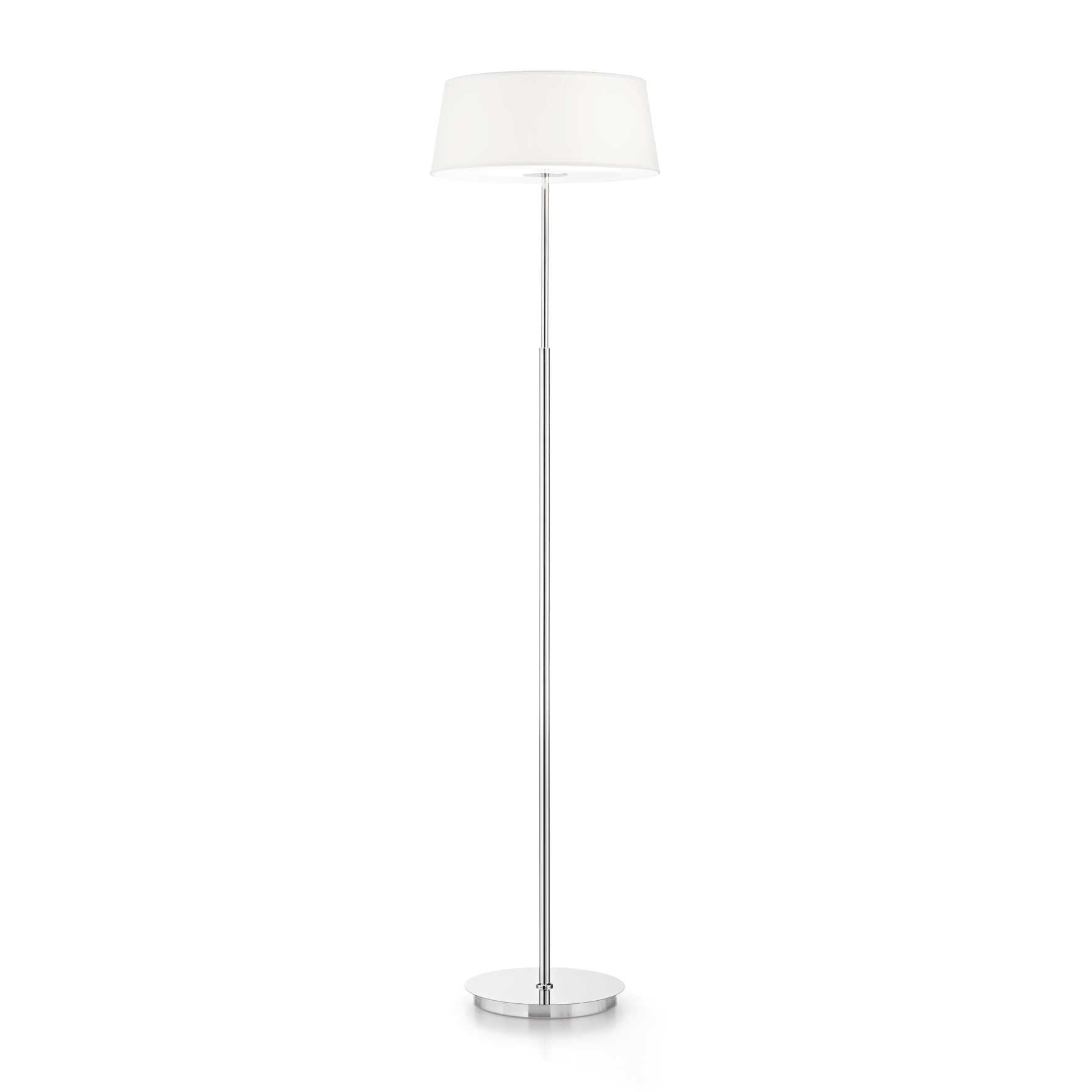 Hilton Modern Chrome and French White Floor Lamp