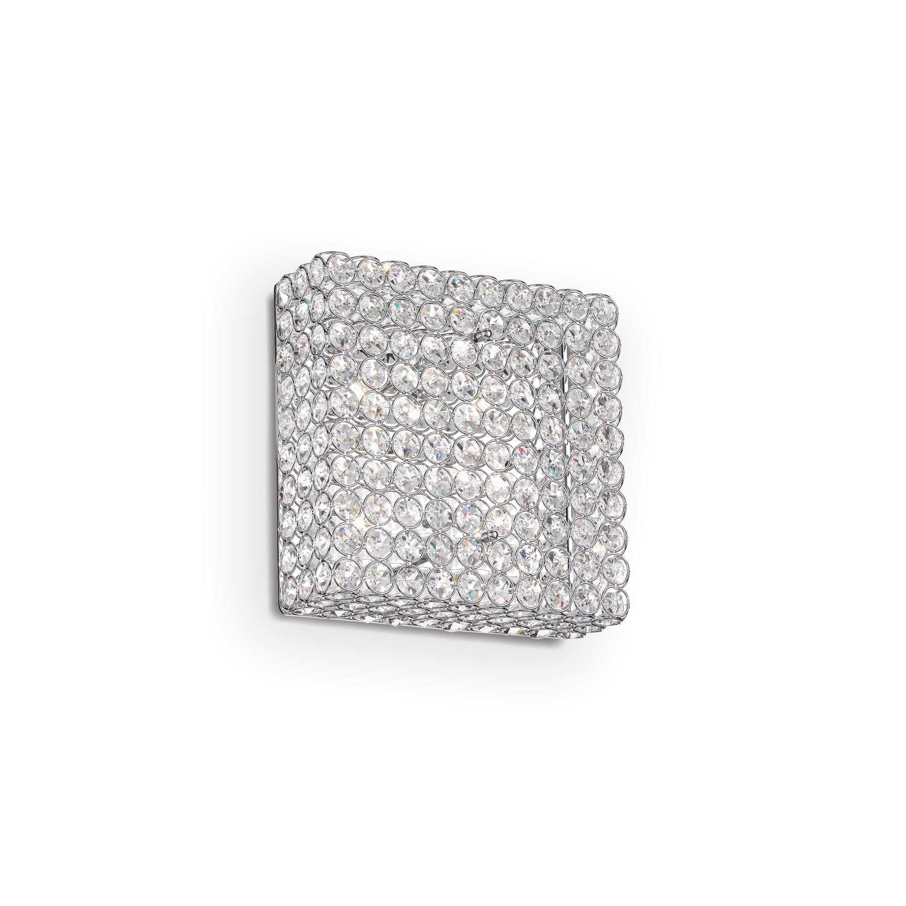 Admiral Modern Square Crystal 4 Light Wall Lamp