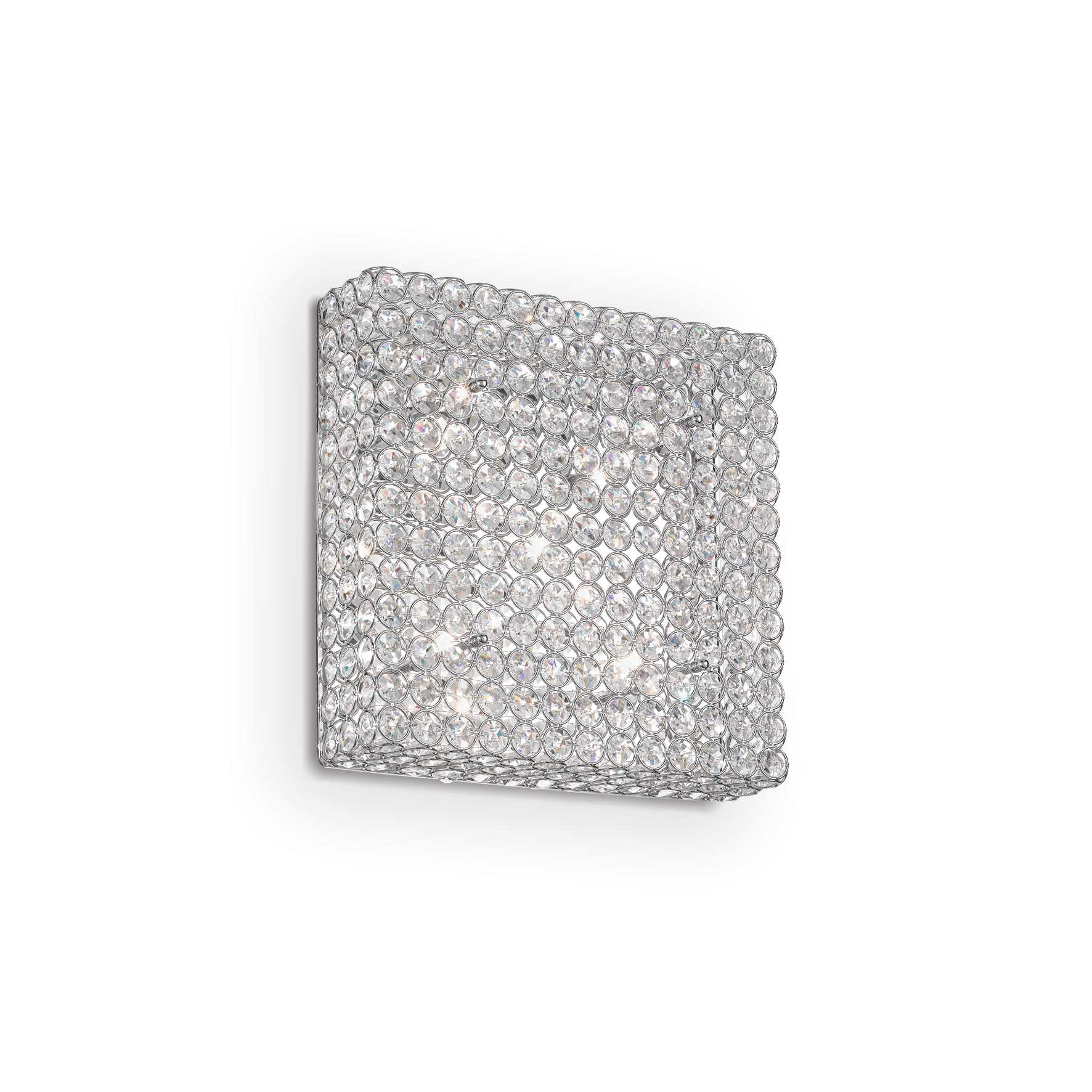 Admiral Modern Square Crystal 6 Light Wall Lamp