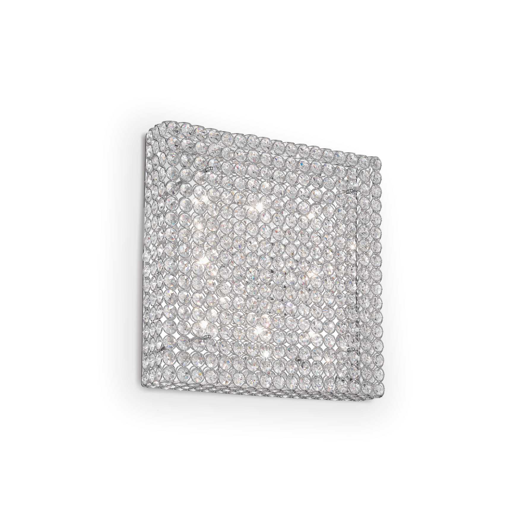 Admiral Modern Square Crystal 8 Light Wall Lamp