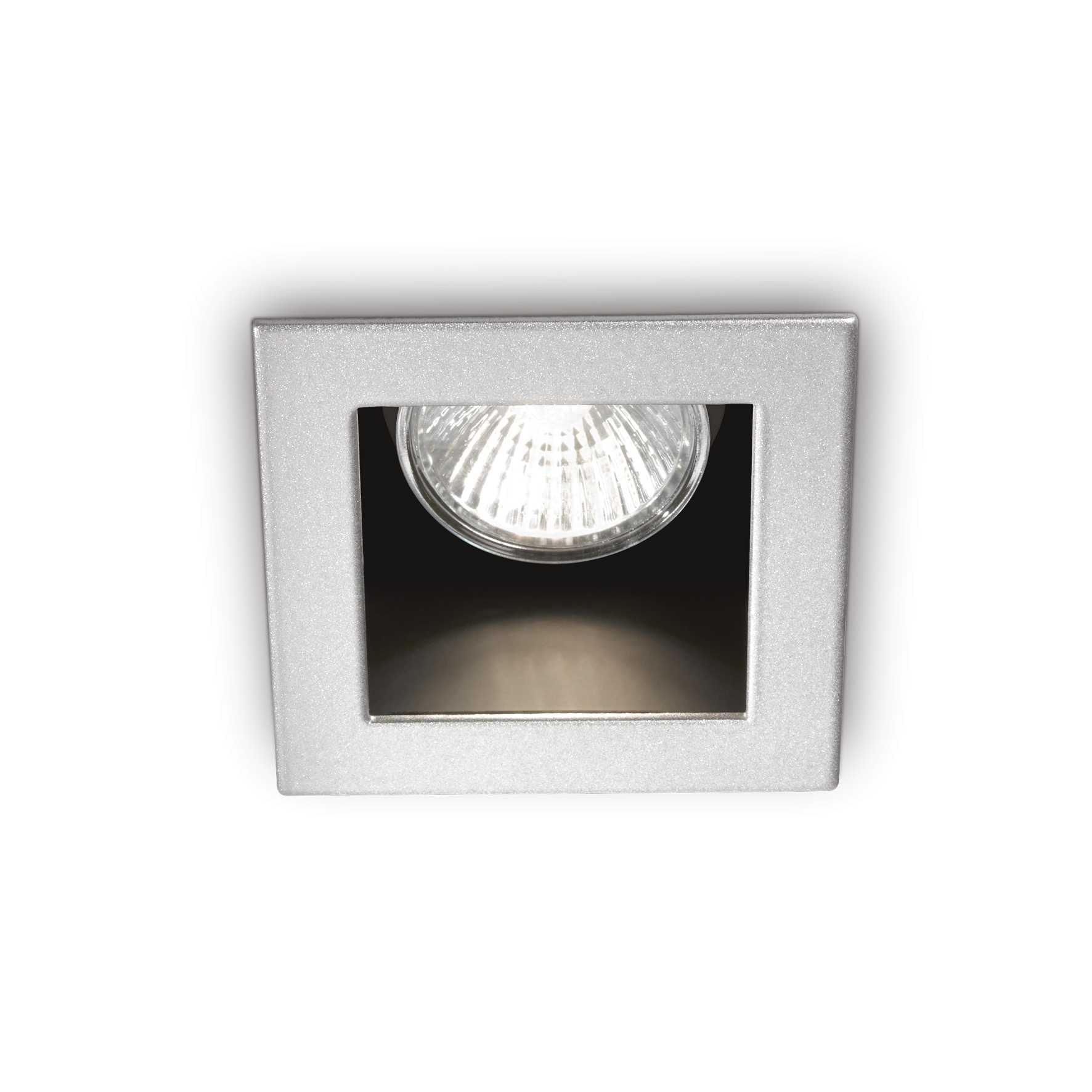 Funky Square Ceiling Recessed Downlight with off set Bezel, GU10, Aluminium