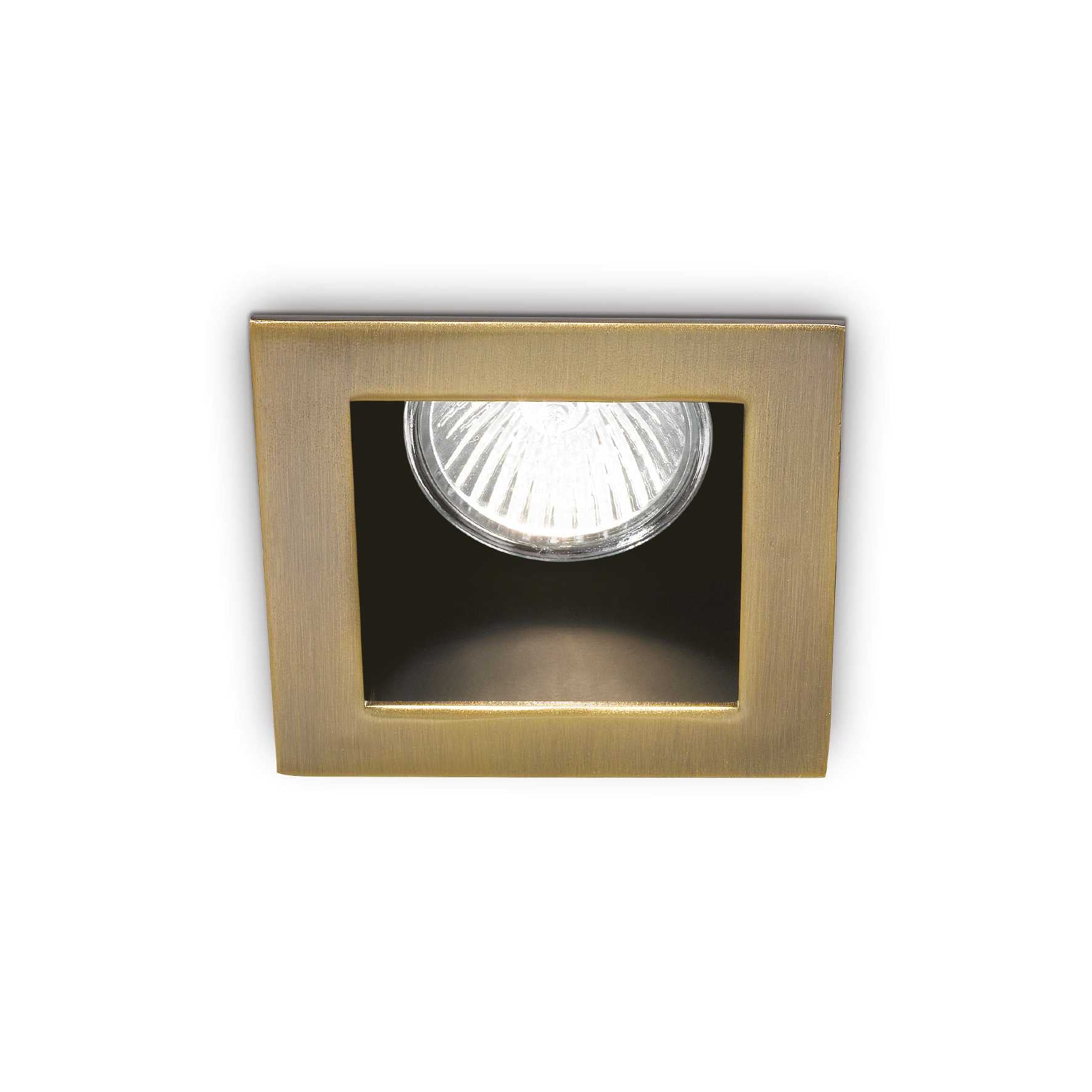 Funky Square Ceiling Recessed Downlight with off set Bezel, GU10, Bronze