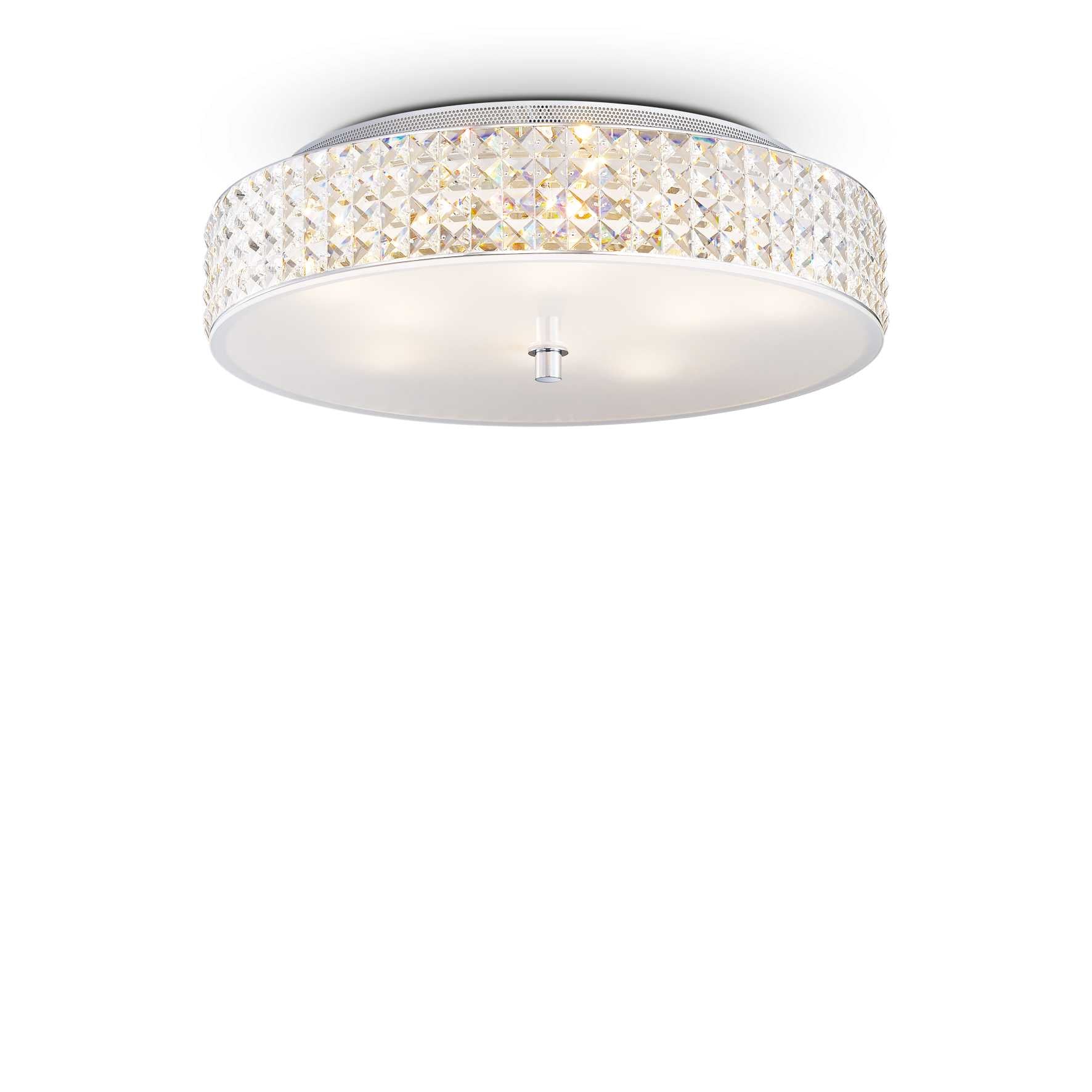 Roma 9 Bulb Circular Flush Ceiling Crystal Light