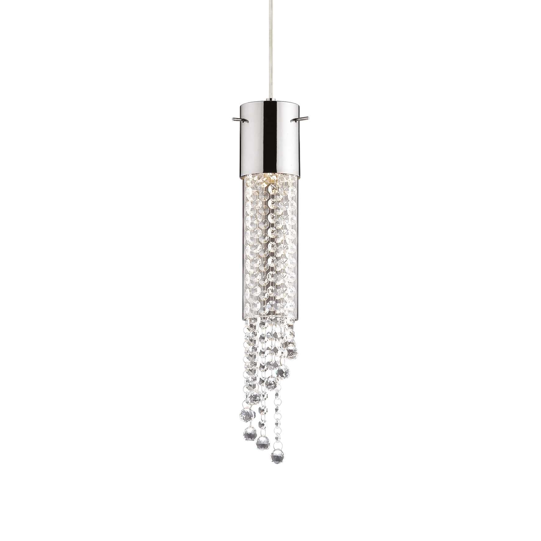 Gocce Modern Chrome Hanging 1 Light with Chrome Beads