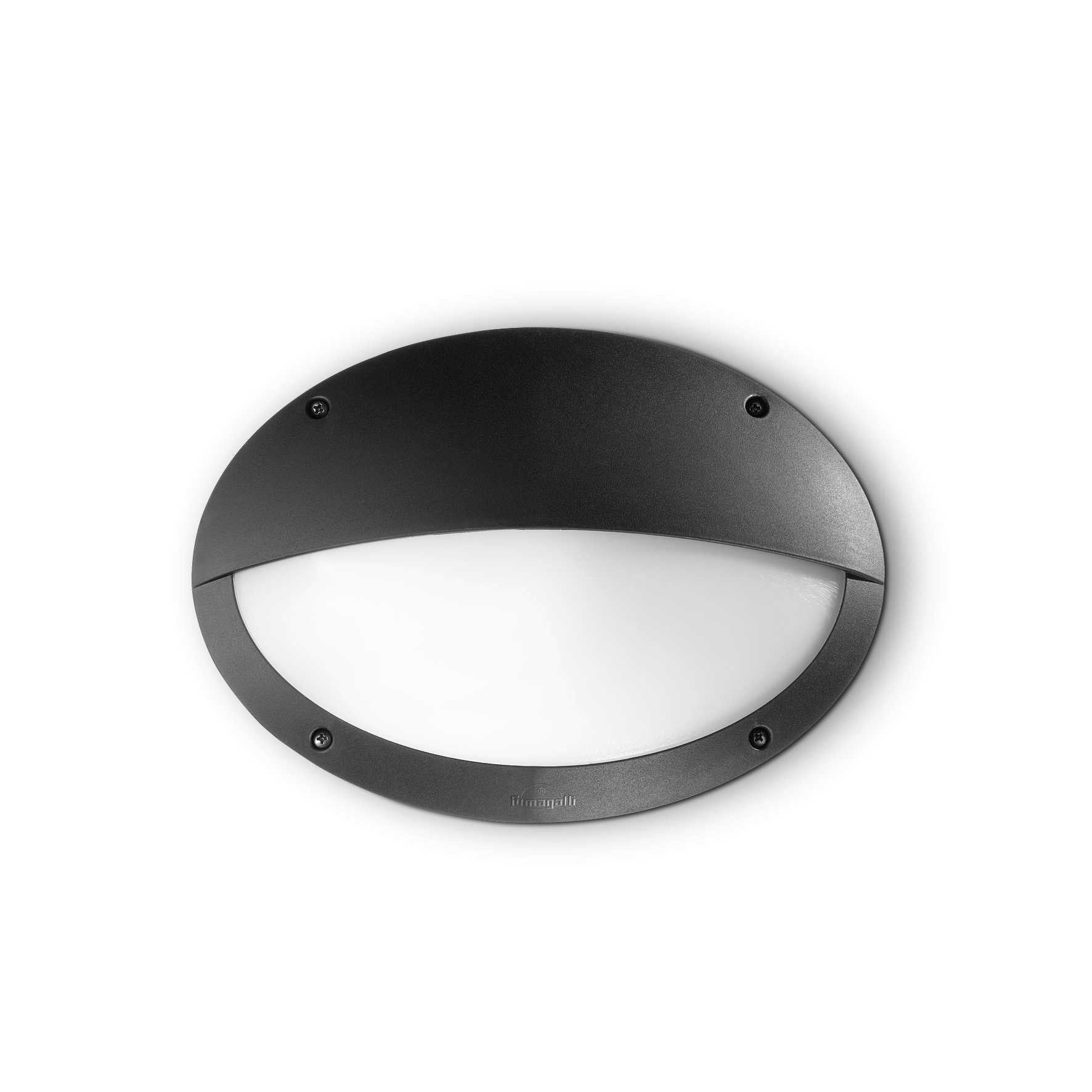 Maddi Single Black Oval Wall Bulkhead, Outdoor Eyelid Light