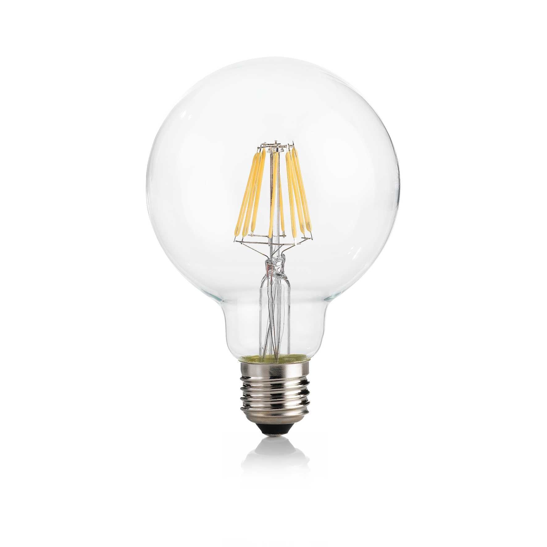 Light Bulb Classic E27 8W Globo D95 Transparent 3000K