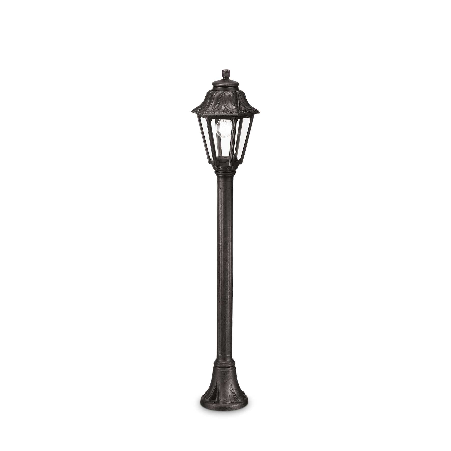 Anna Resin Pathway Lantern Light with 6 Sided Lantern, Black