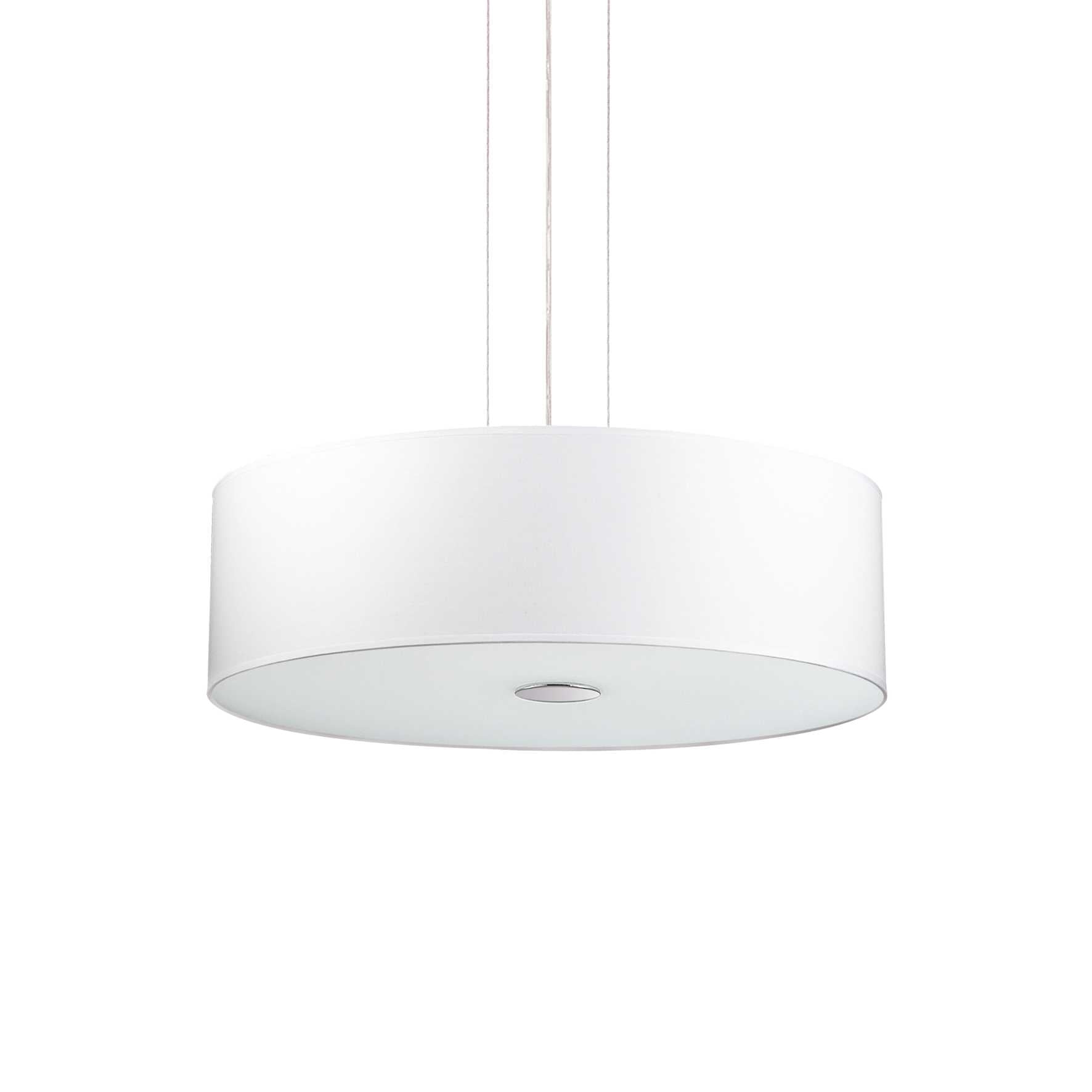 Woody Ceiling Drum Shade Pendant Light, White