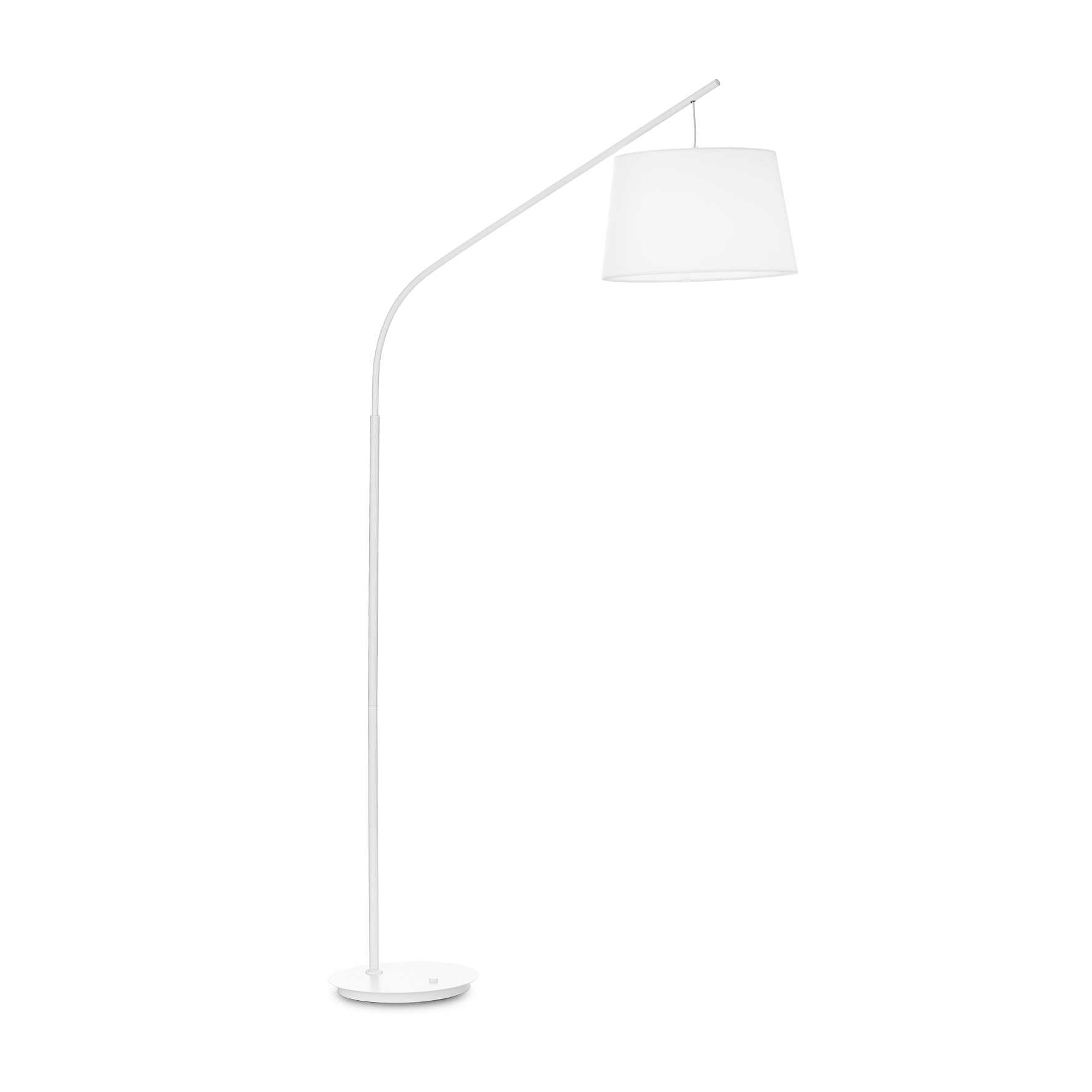 Daddy Tall Overhanging White Floor Lamp with Shade