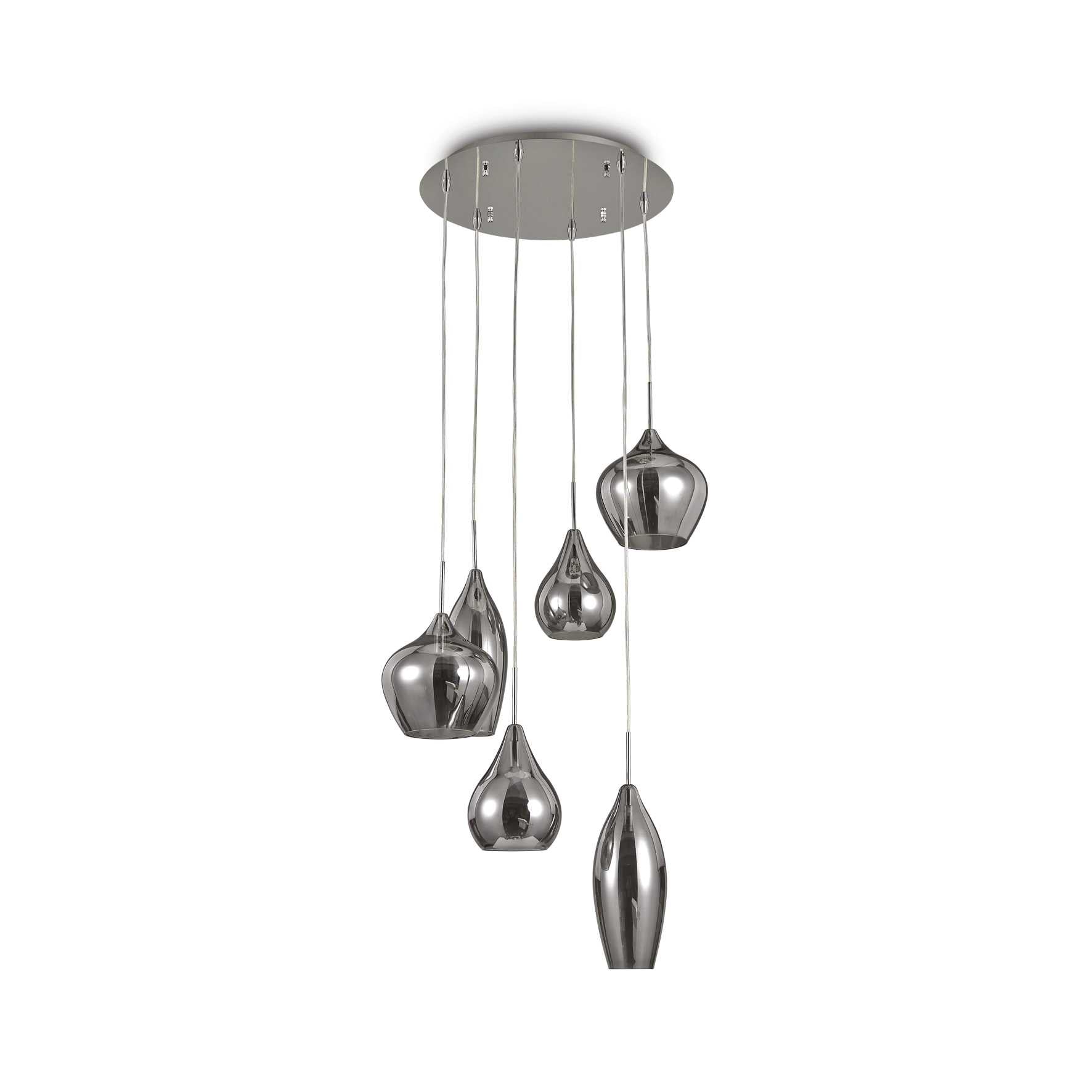 Soft 6 Pendant Smoke Glass Cascade