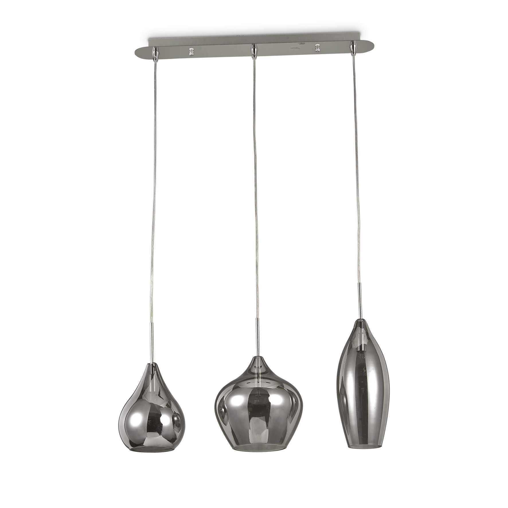 Soft 3 Bulb Pendant Light Chrome