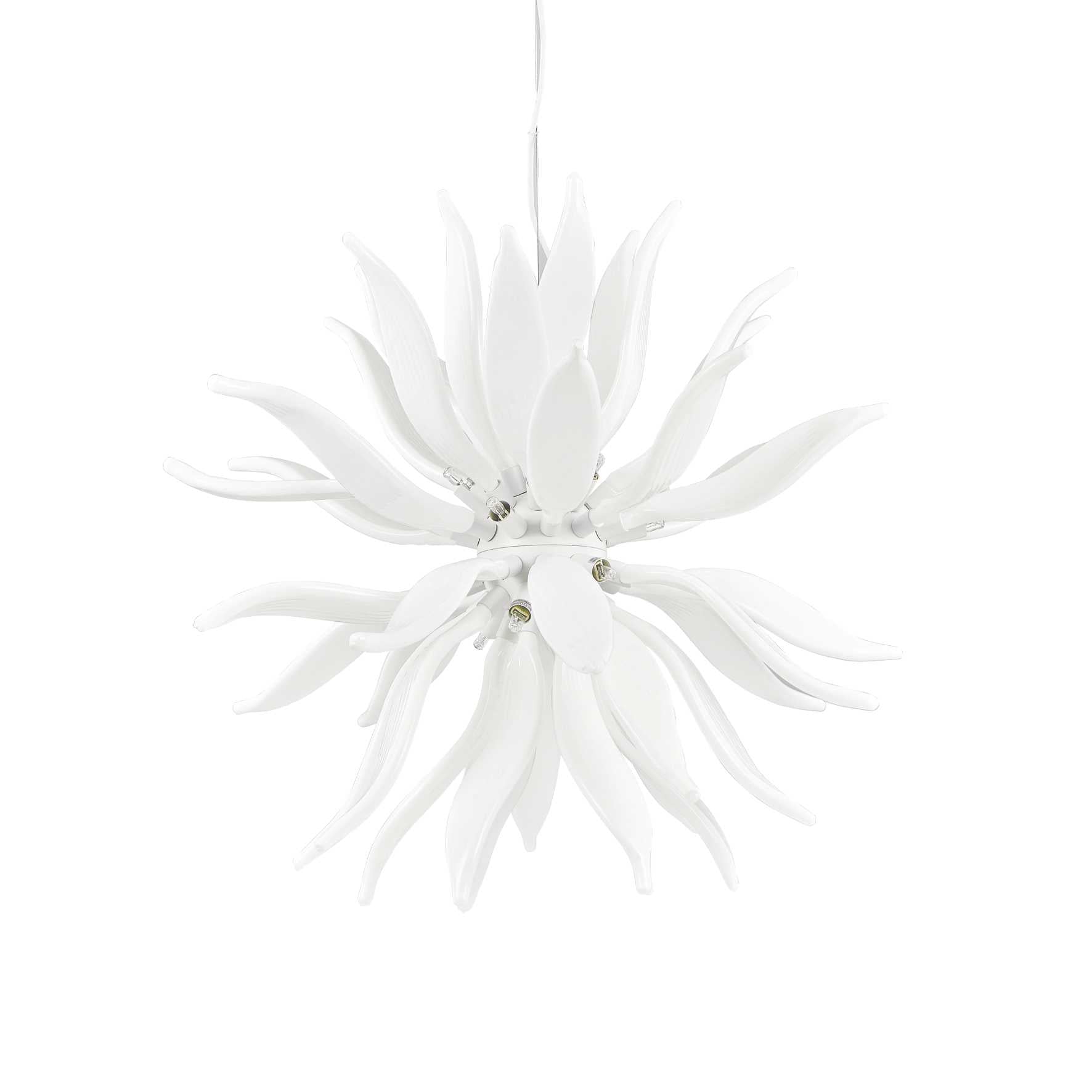 Leaves Artsy Modern 12 Bulb Pendant Light - White