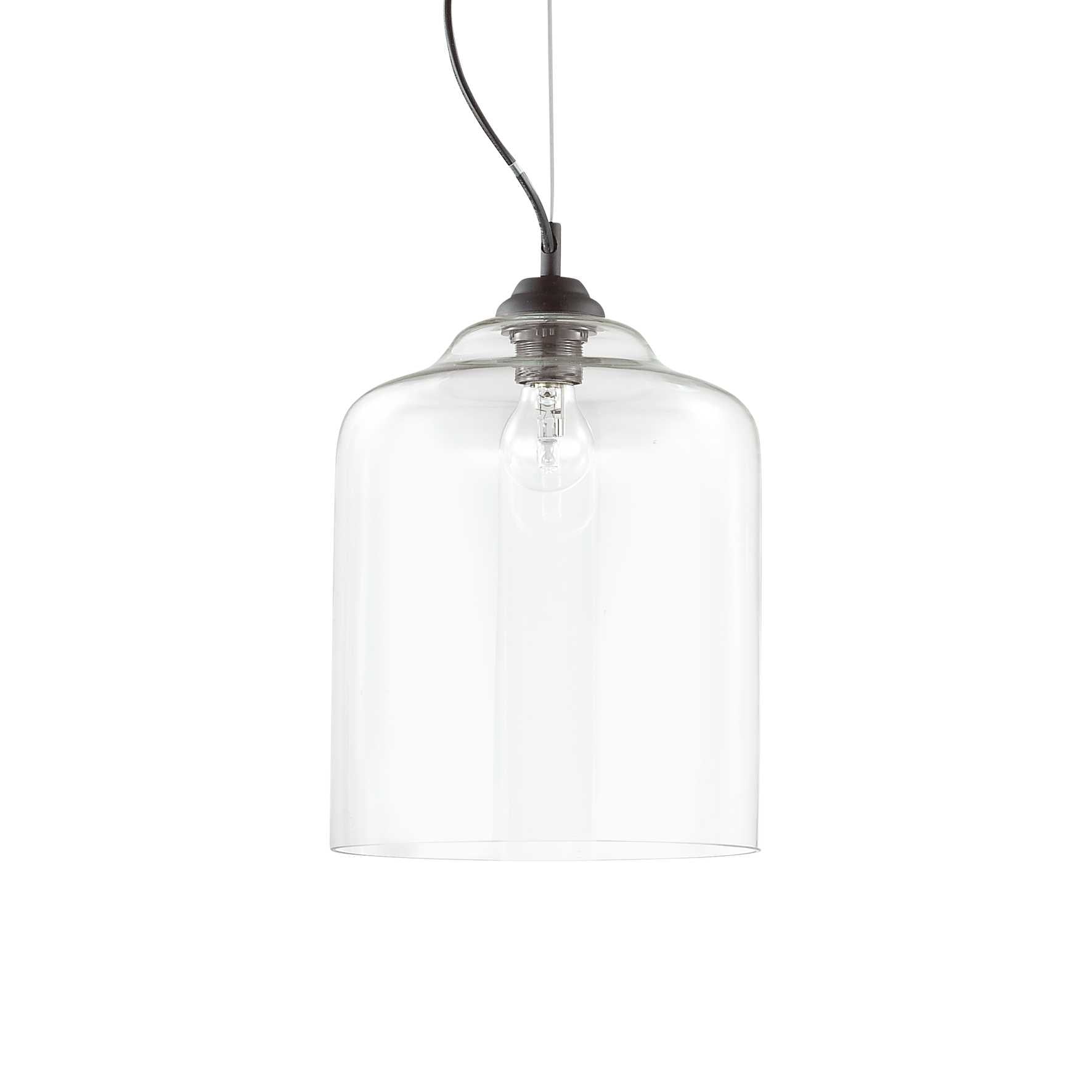 Bistro Single Pendant Light Square Transparent