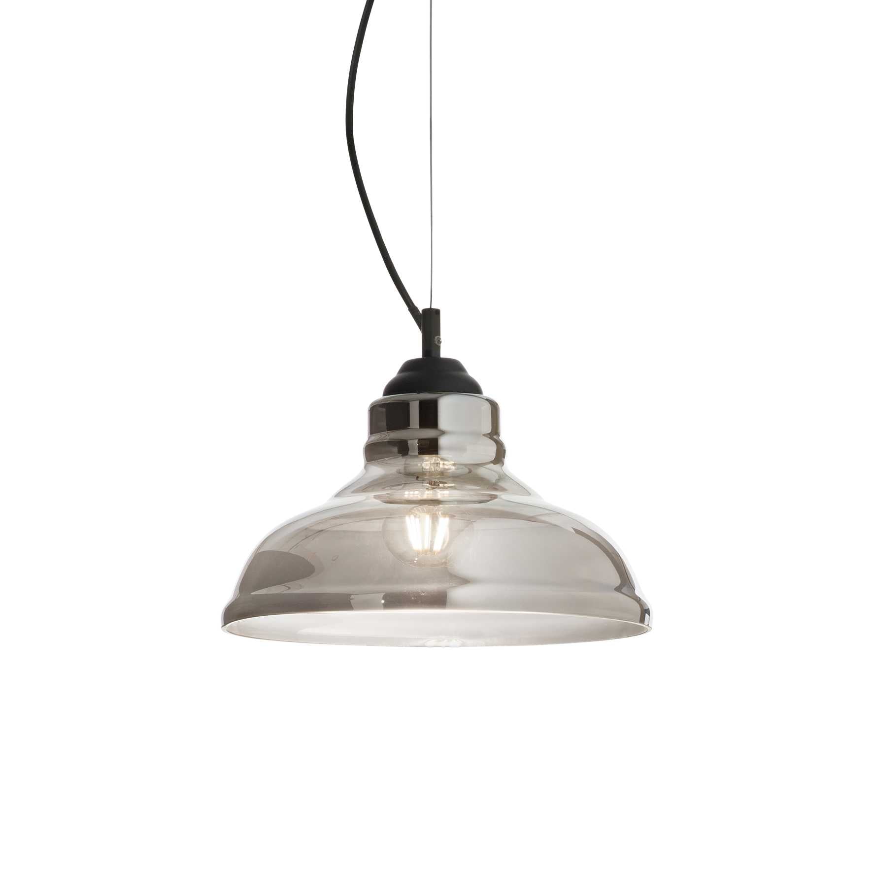 Bistro Single Pendant Light Plate Fume