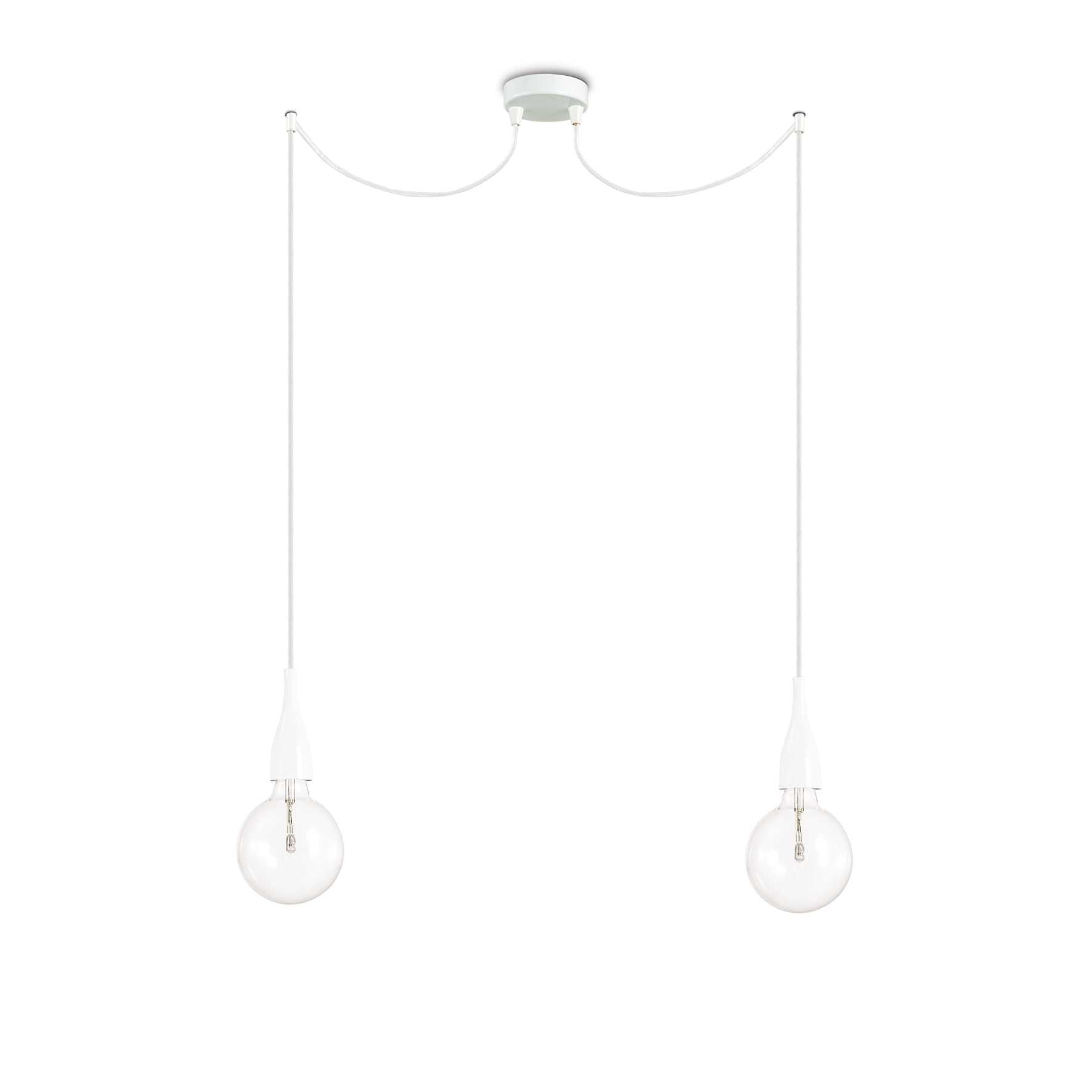 Minimal 2 Bulb Pendant Light White Opaco