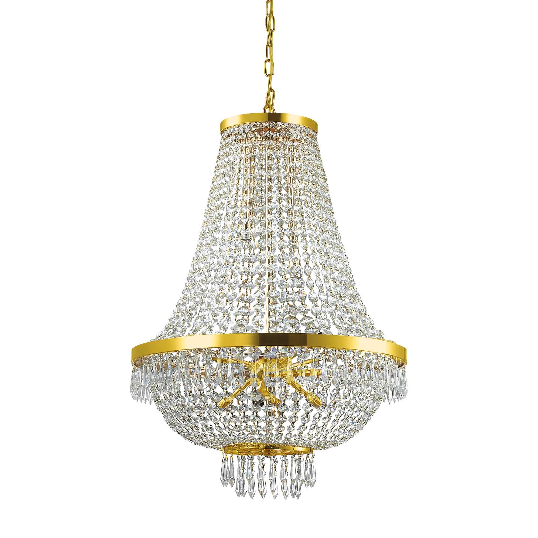 CAESAR Pendant Light with 12 Bulbs Gold