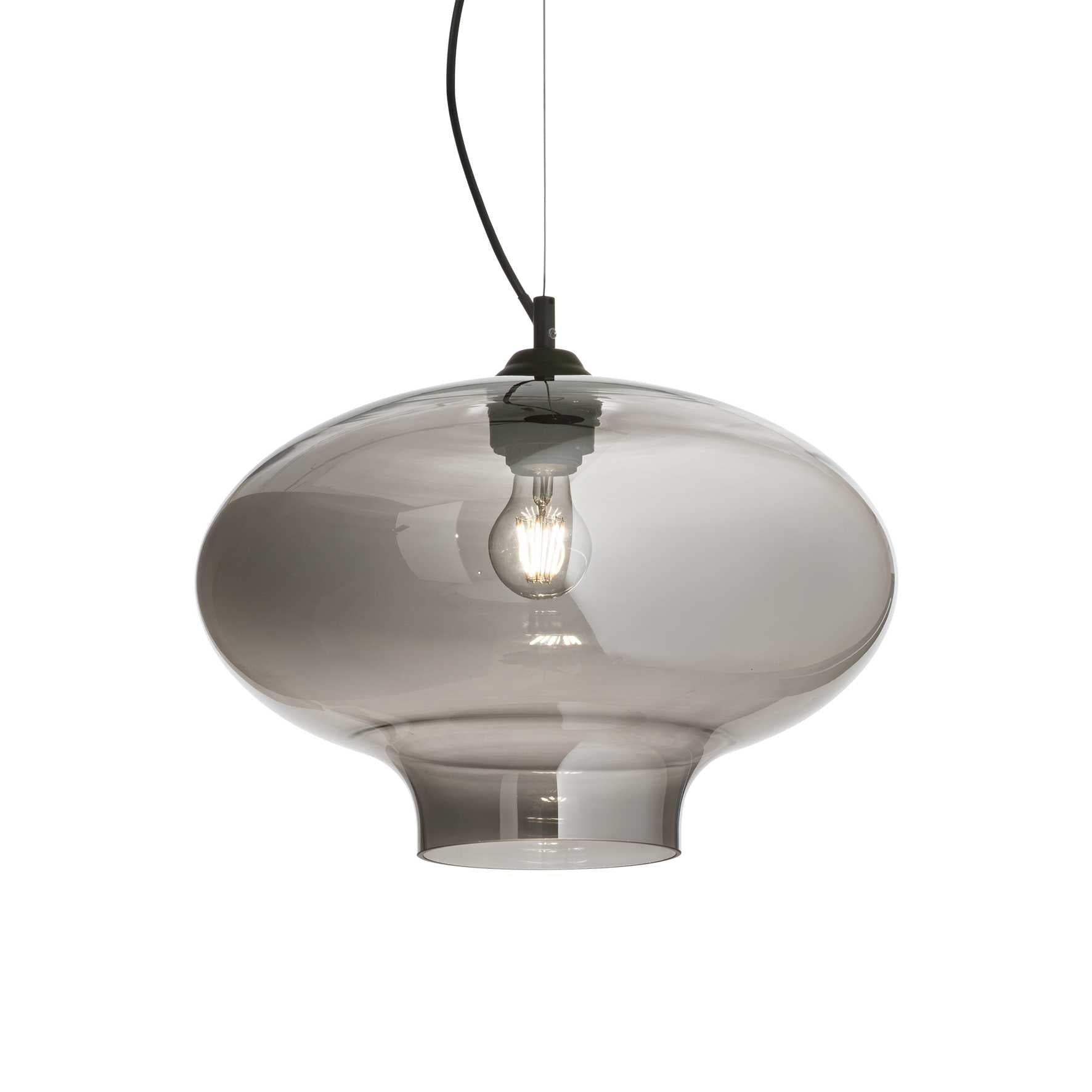 Bistro Single Pendant Light Round Fume