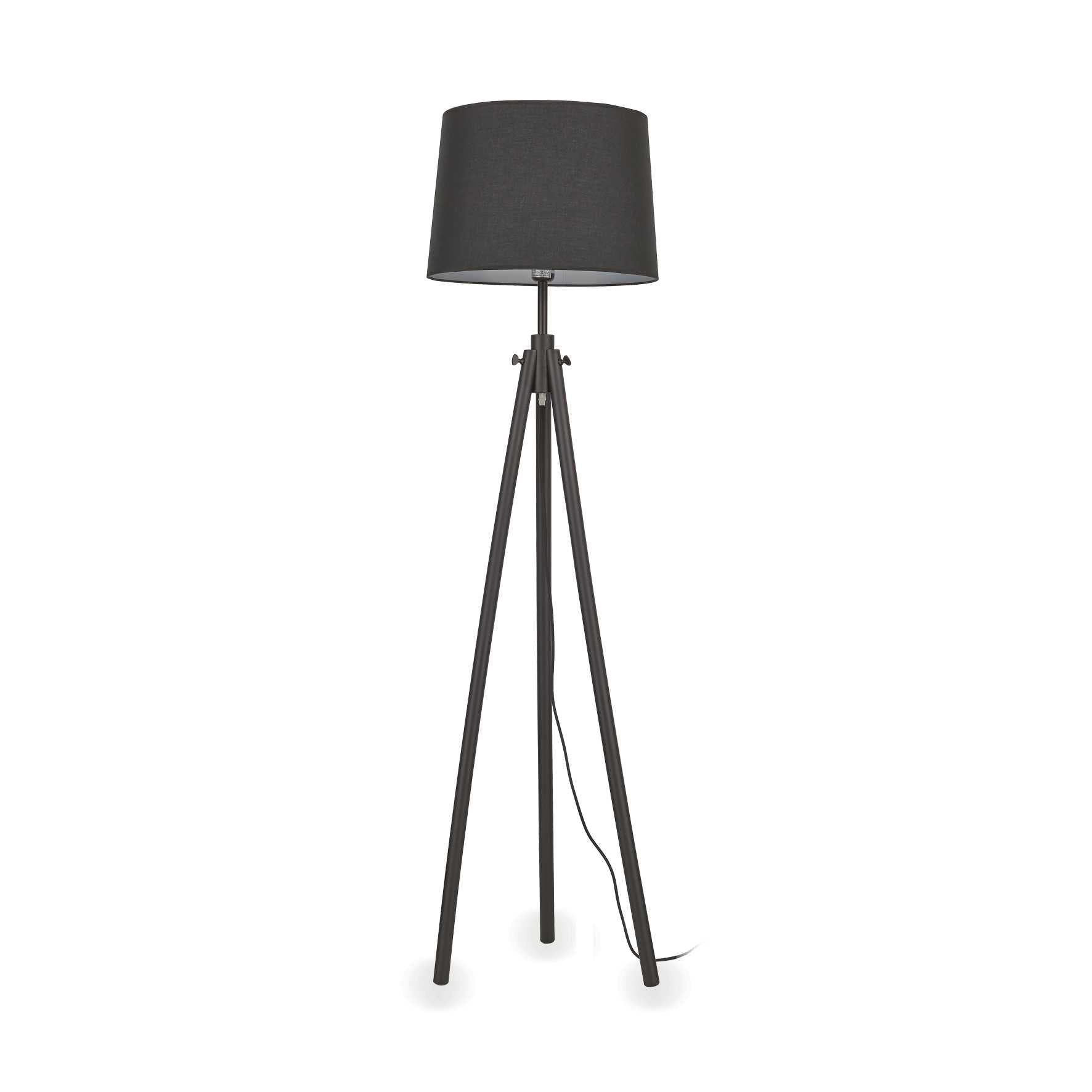 York Tripod Floor Standing Tall Lamp, Black Wood