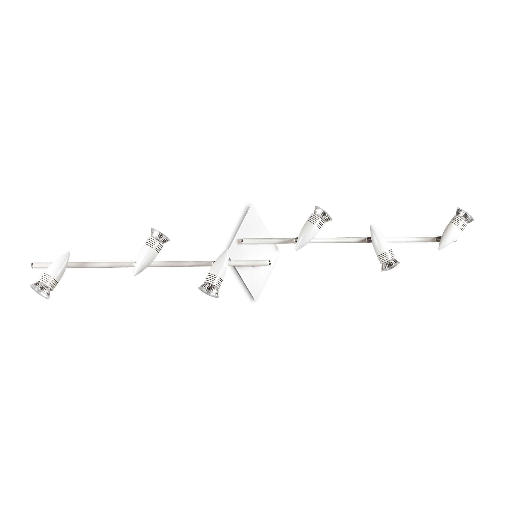 Alfa Traditional White Design 2 Arm Wall and Ceiling 6 Spotlight