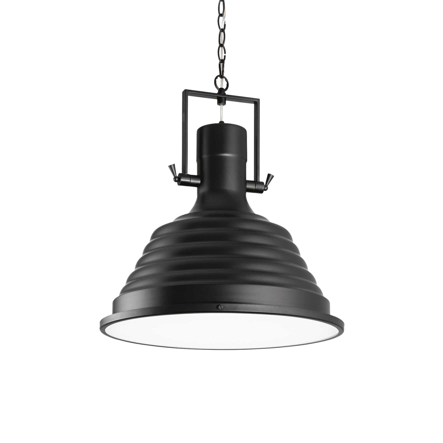 Black Industrial Fisherman 48cm Dome Pendant Light