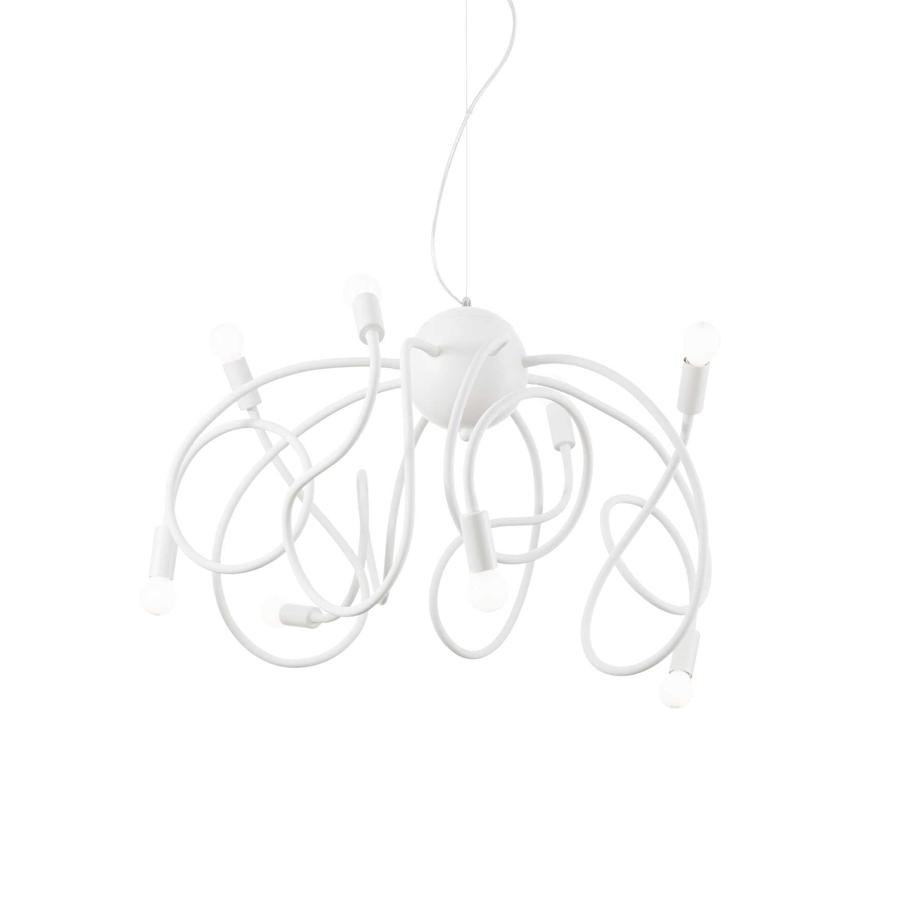 Multiflex Modern Design 8 Bulb Pendant Light - White