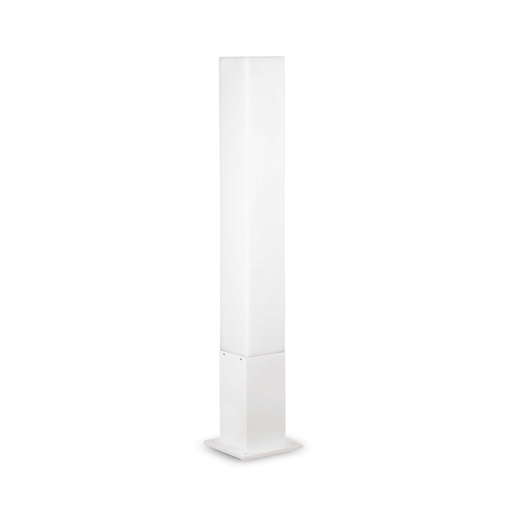 Edo Square Tubular Garden IP44 Post Light White