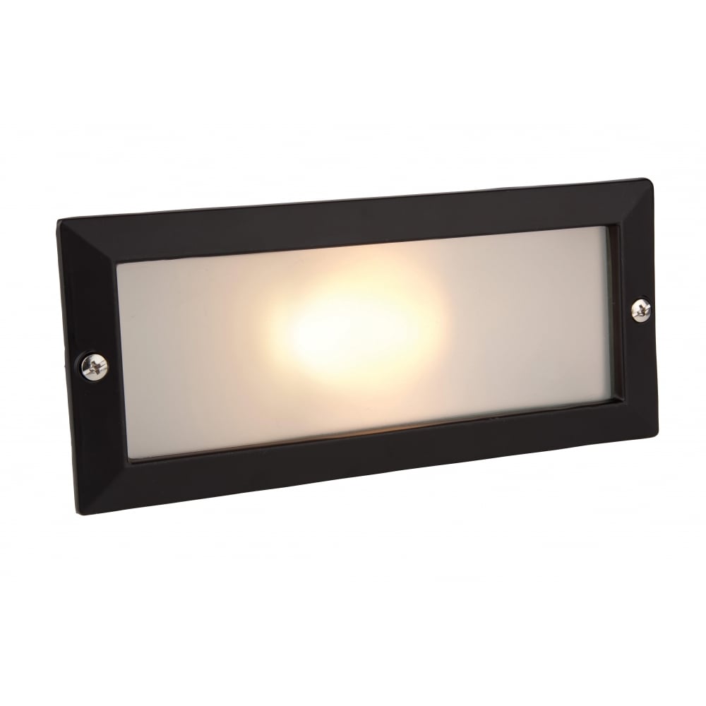 Compac Black Outdoor Brick Light without Black Louvre