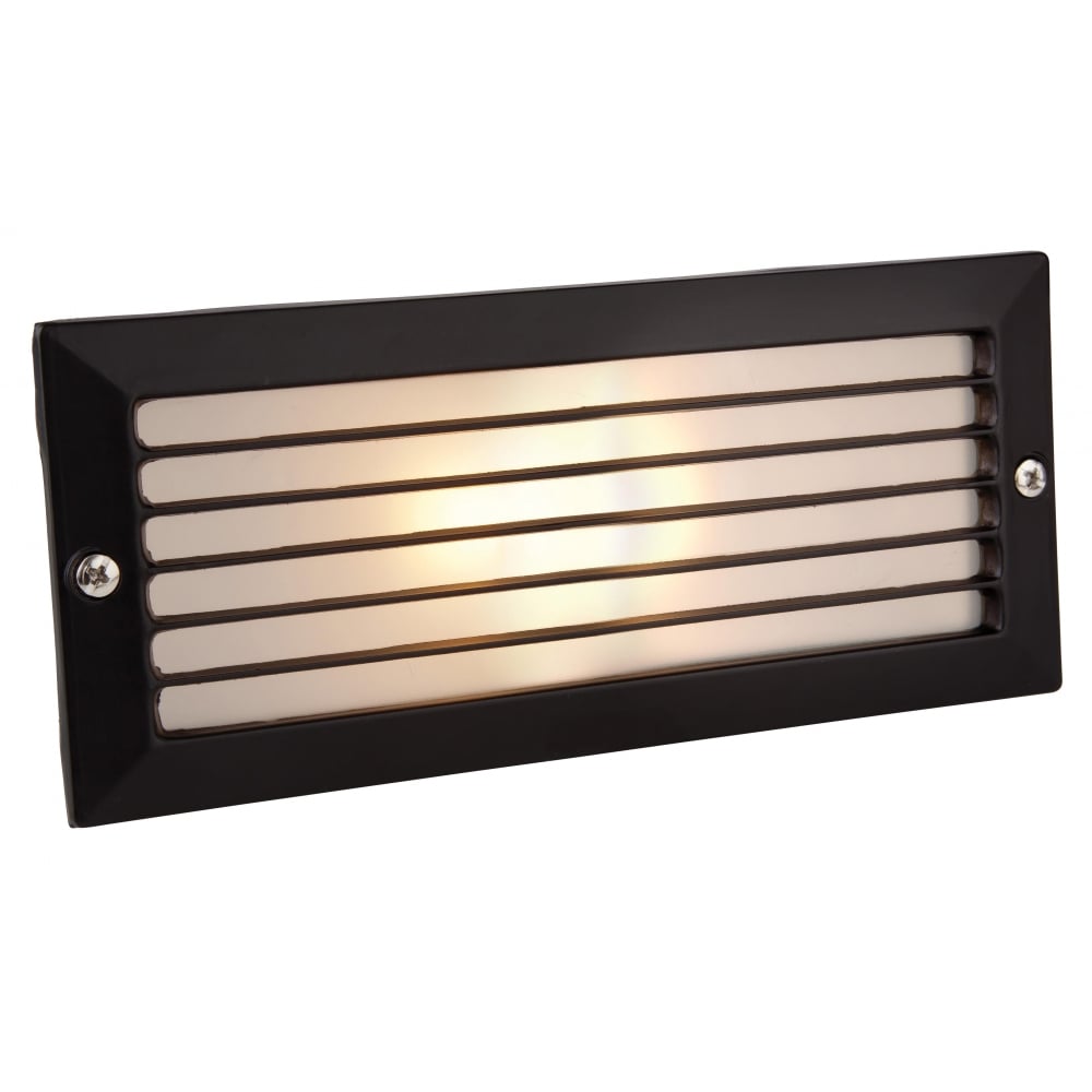 Compac Black Outdoor Brick Light with Black Louvre