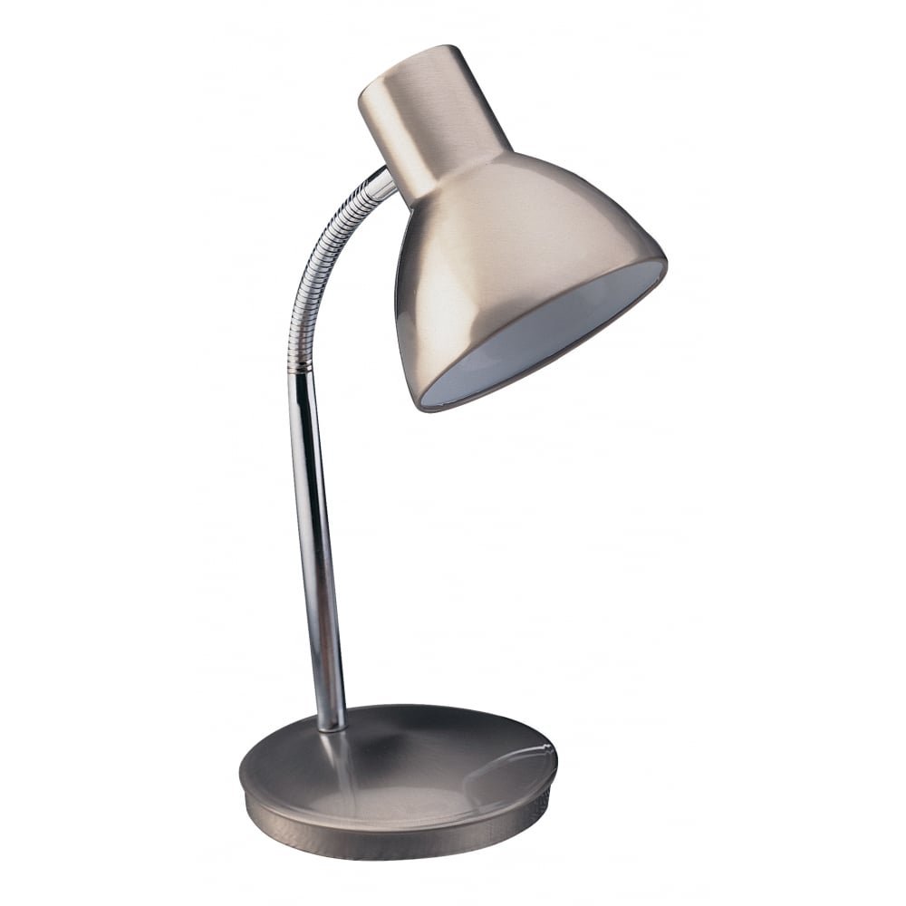 Simpler Modern Brushed Steel Havard Table Lamp For Study or Office