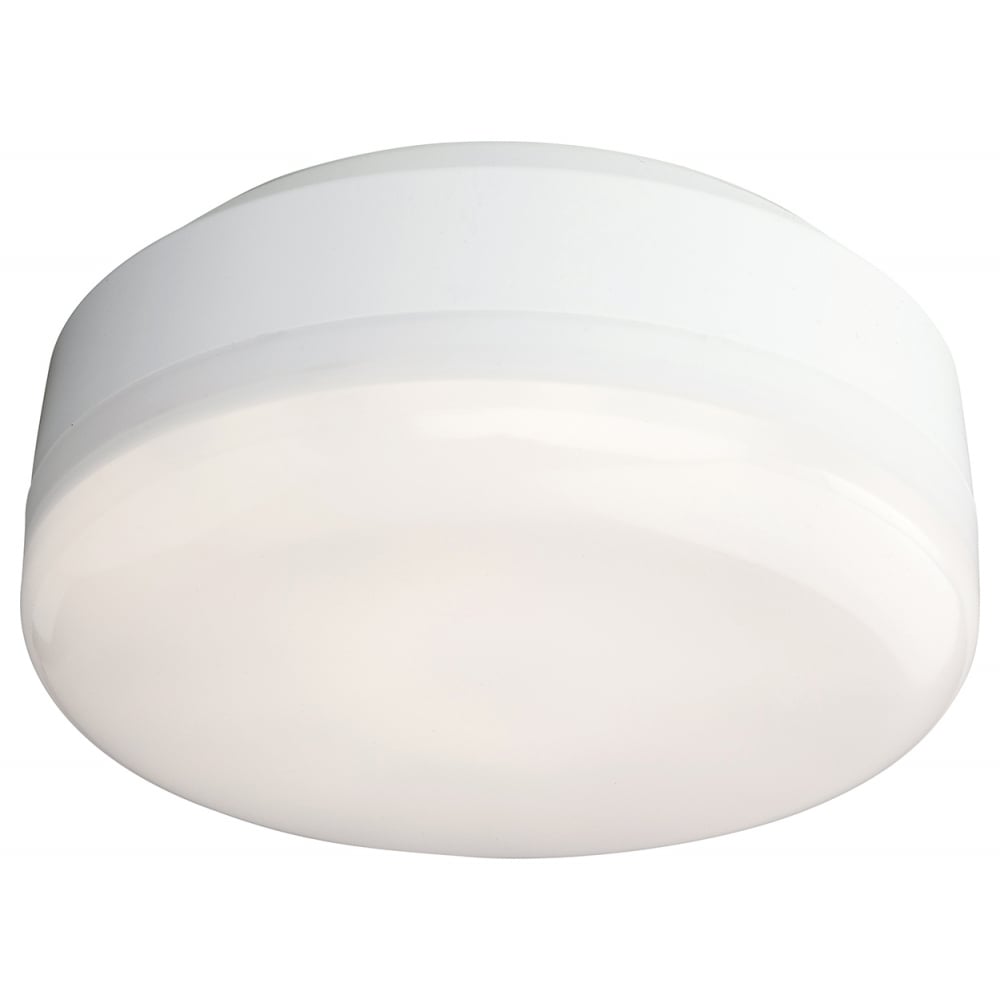 Discus Modern White Bathroom Flush Ceiling Light