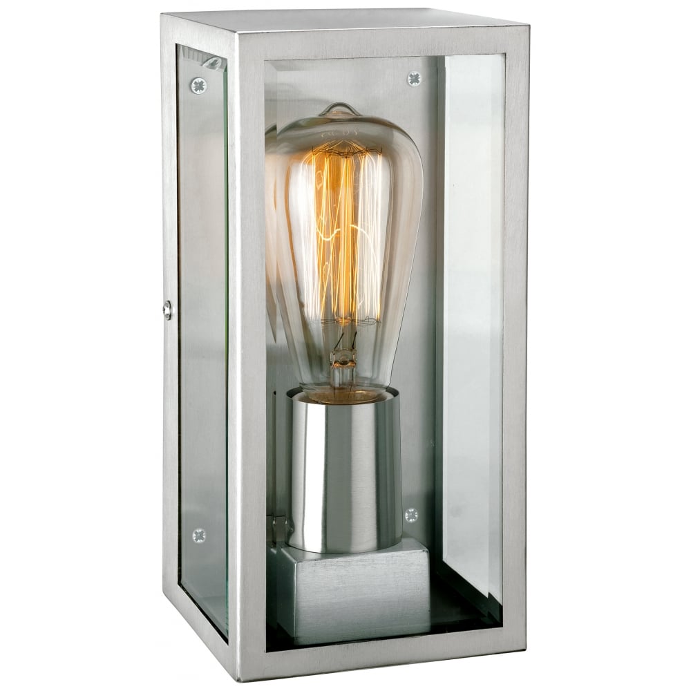 Trophy Antique Stainless Steel Glass Rectangle Wall Lantern