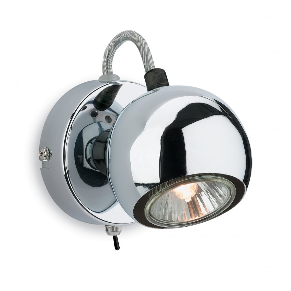 Gyre Modern Chrome Wall Spotlight with Switch