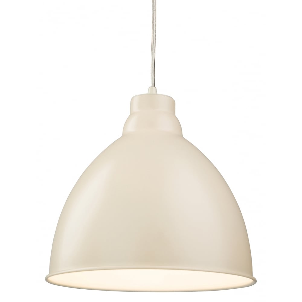 Plummet Modern Cream Dome Shade Ceiling Pendant Light Fitting