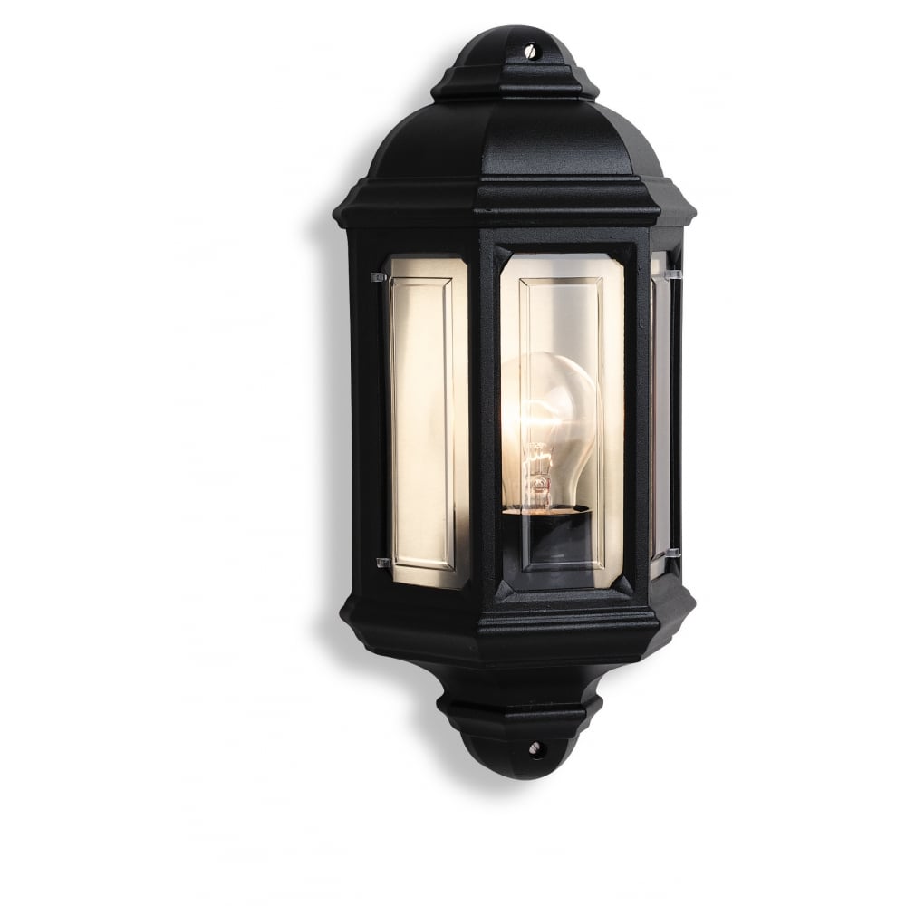 Jaded Traditional Black Garden Flush Wall Lights