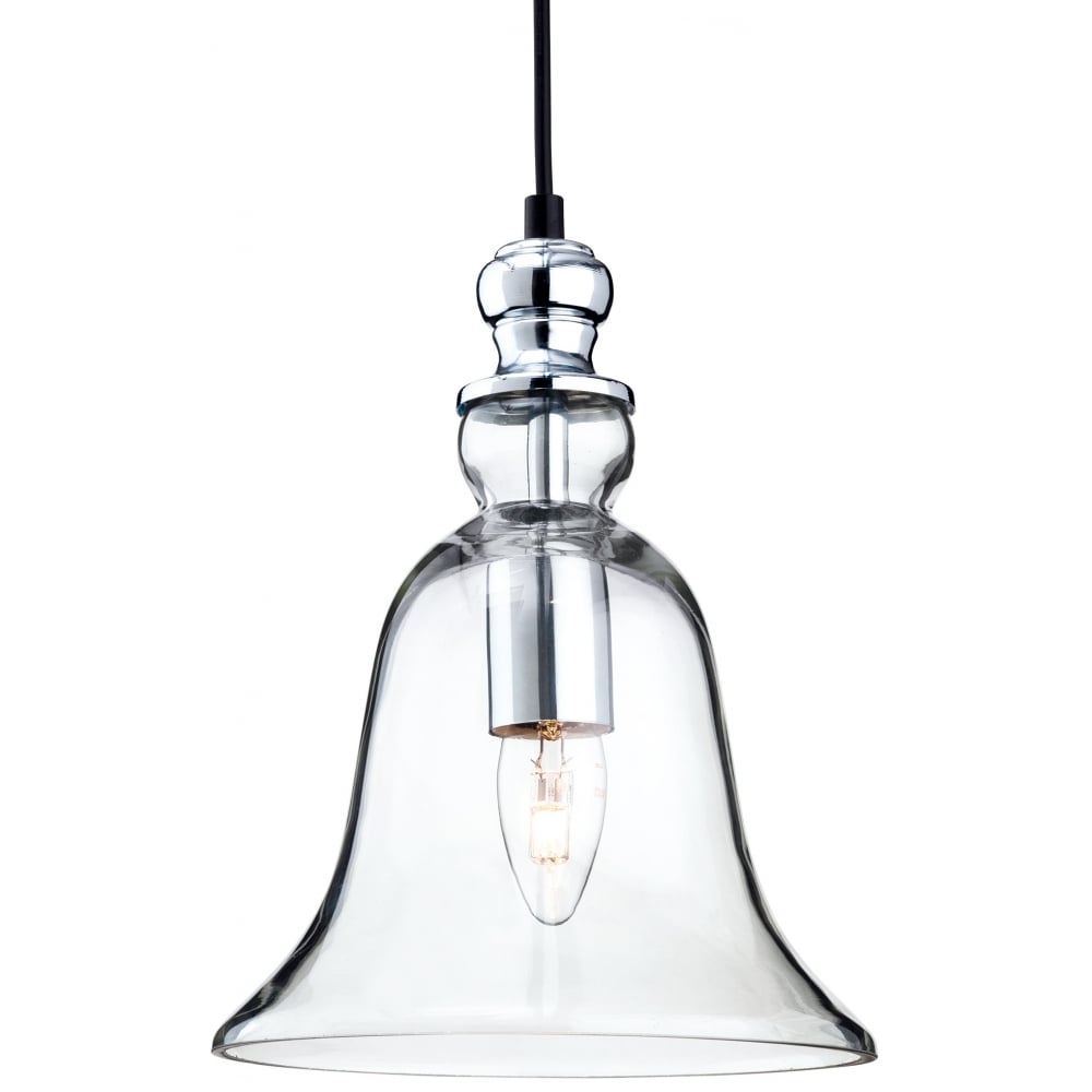 Delicate Antique Chrome Ceiling Glass Pendant Light