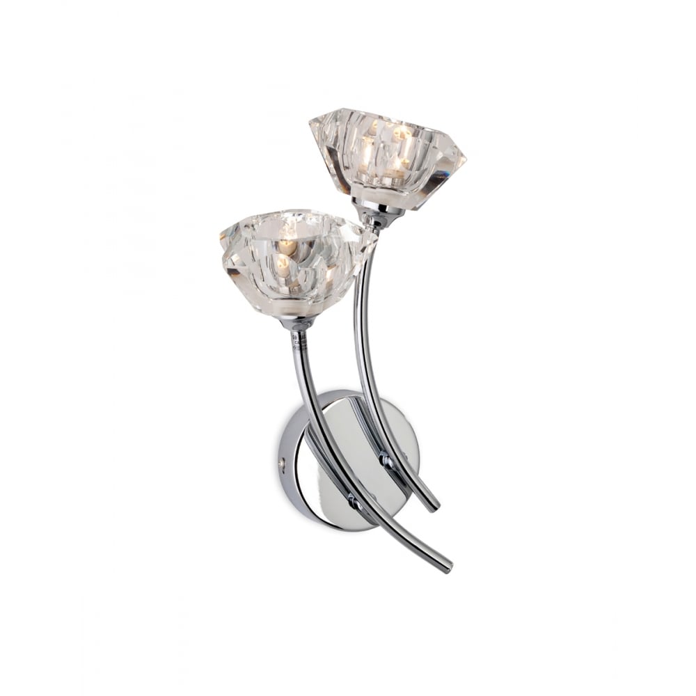 Floral Modern Art Deco Chrome Wall Sconce Light