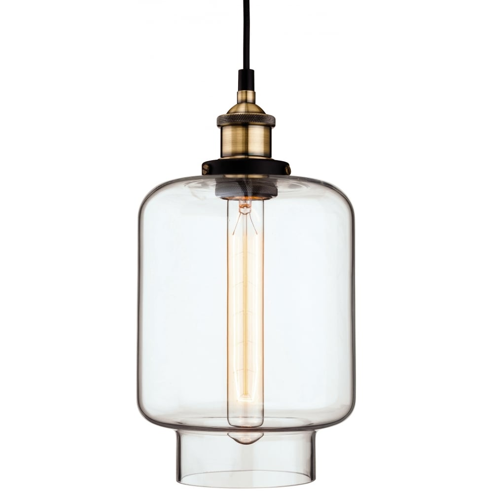 Horizon Antique Quirky Clear Glass Jar Ceiling Pendant