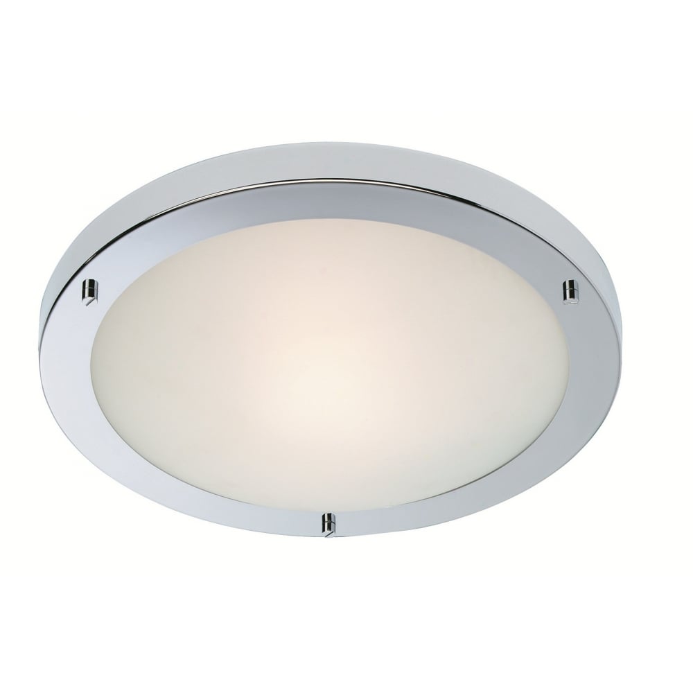 Compress Modern Polished Chrome Flush Ceiling Light Fixture