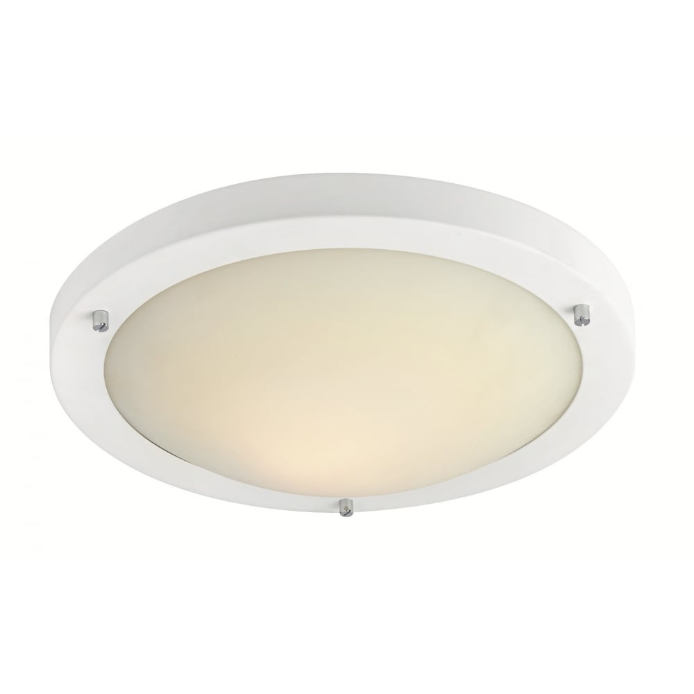 Compress Modern White Flush Ceiling Light Fixture