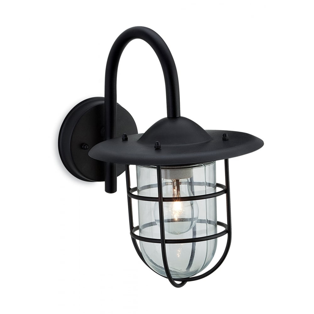 Staid Modern Black Outdoor Garden Wall Light