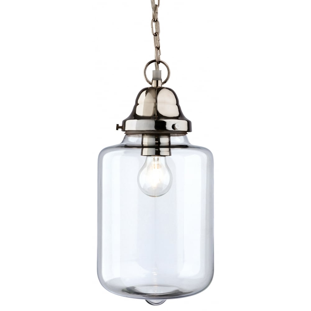 Sierra Modern Chrome Glass Jar Ceiling Light Pendant