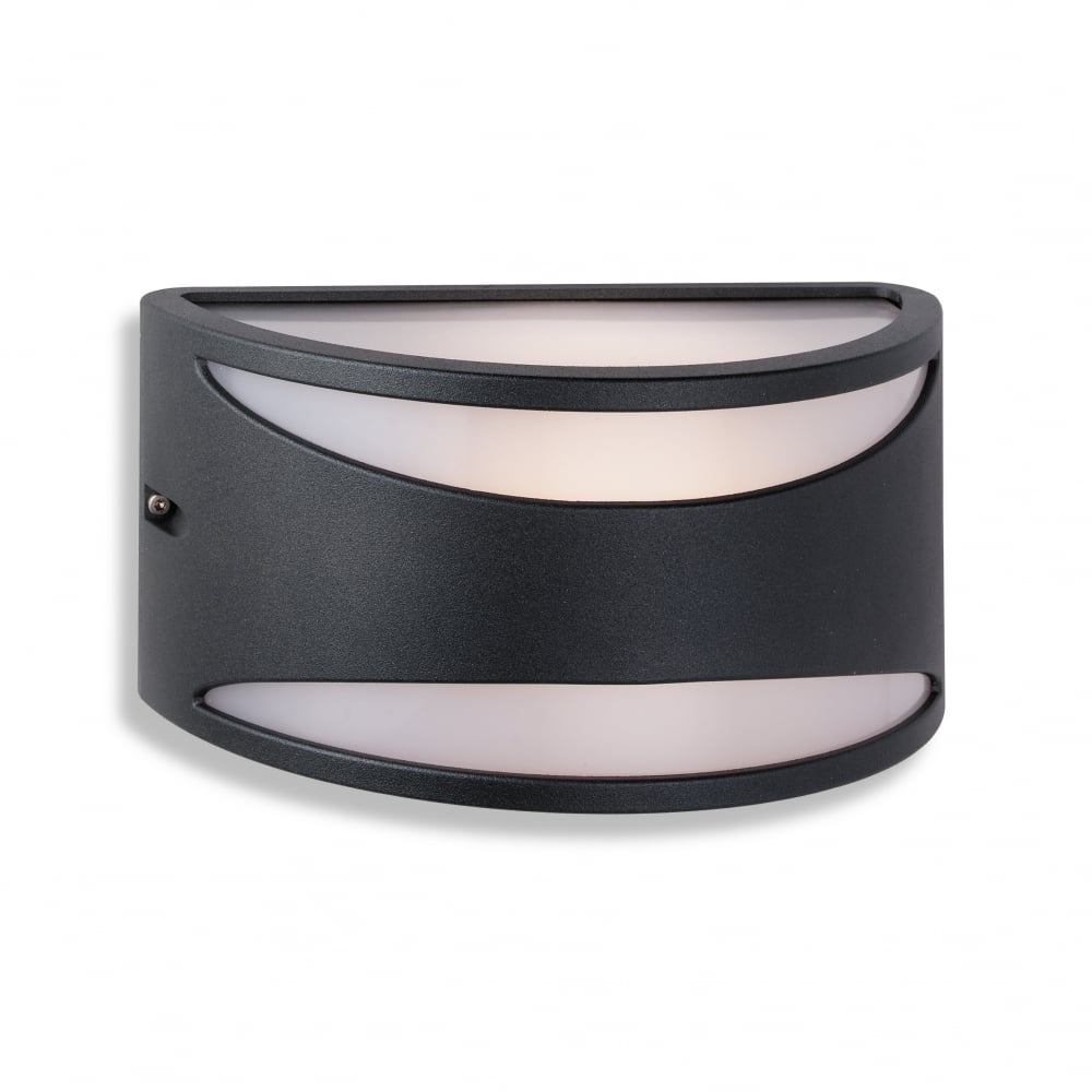 Ecliptic Modern Black Frosted Glass Outdoor Wall Light